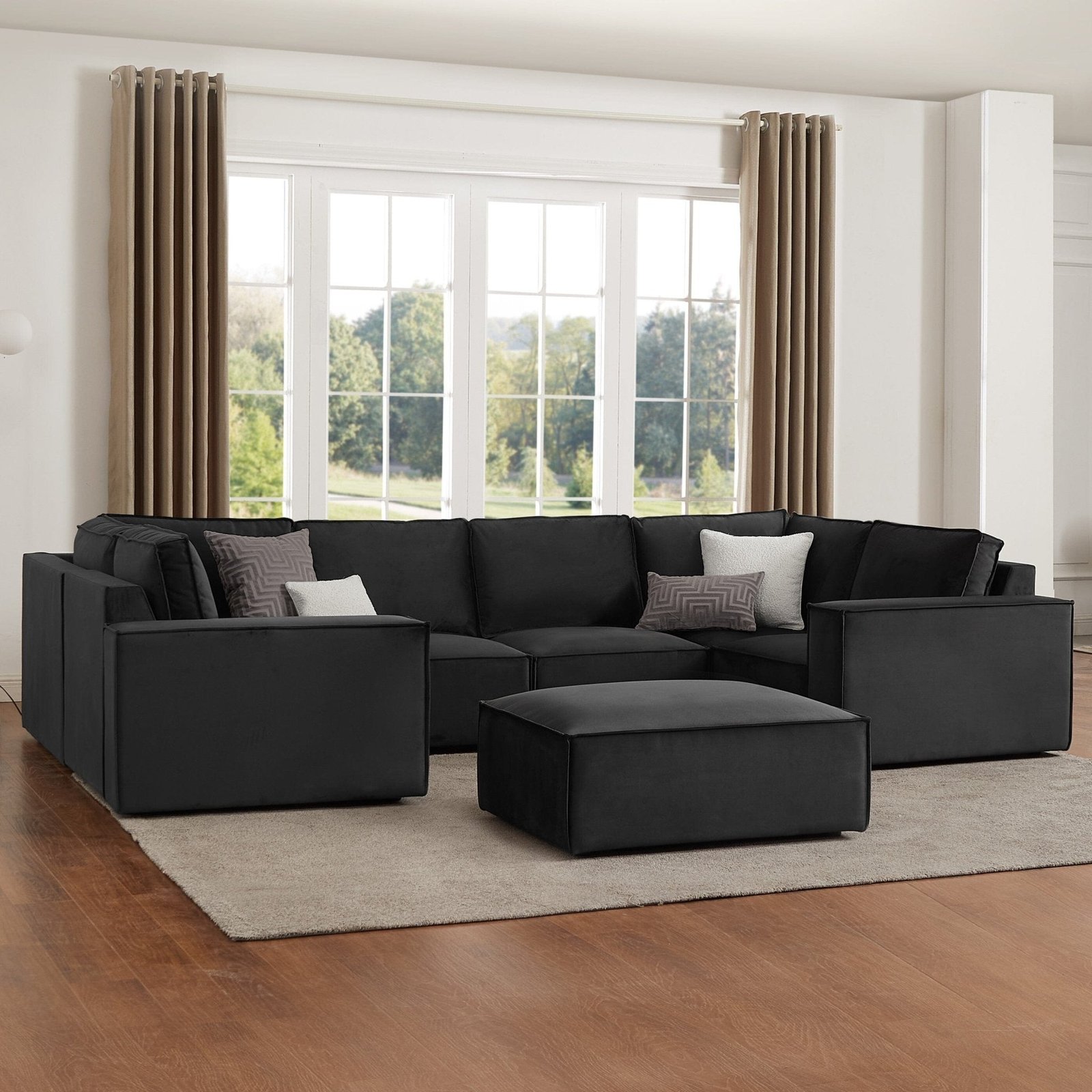 Brooklyn U-Shape Sofa - Ink