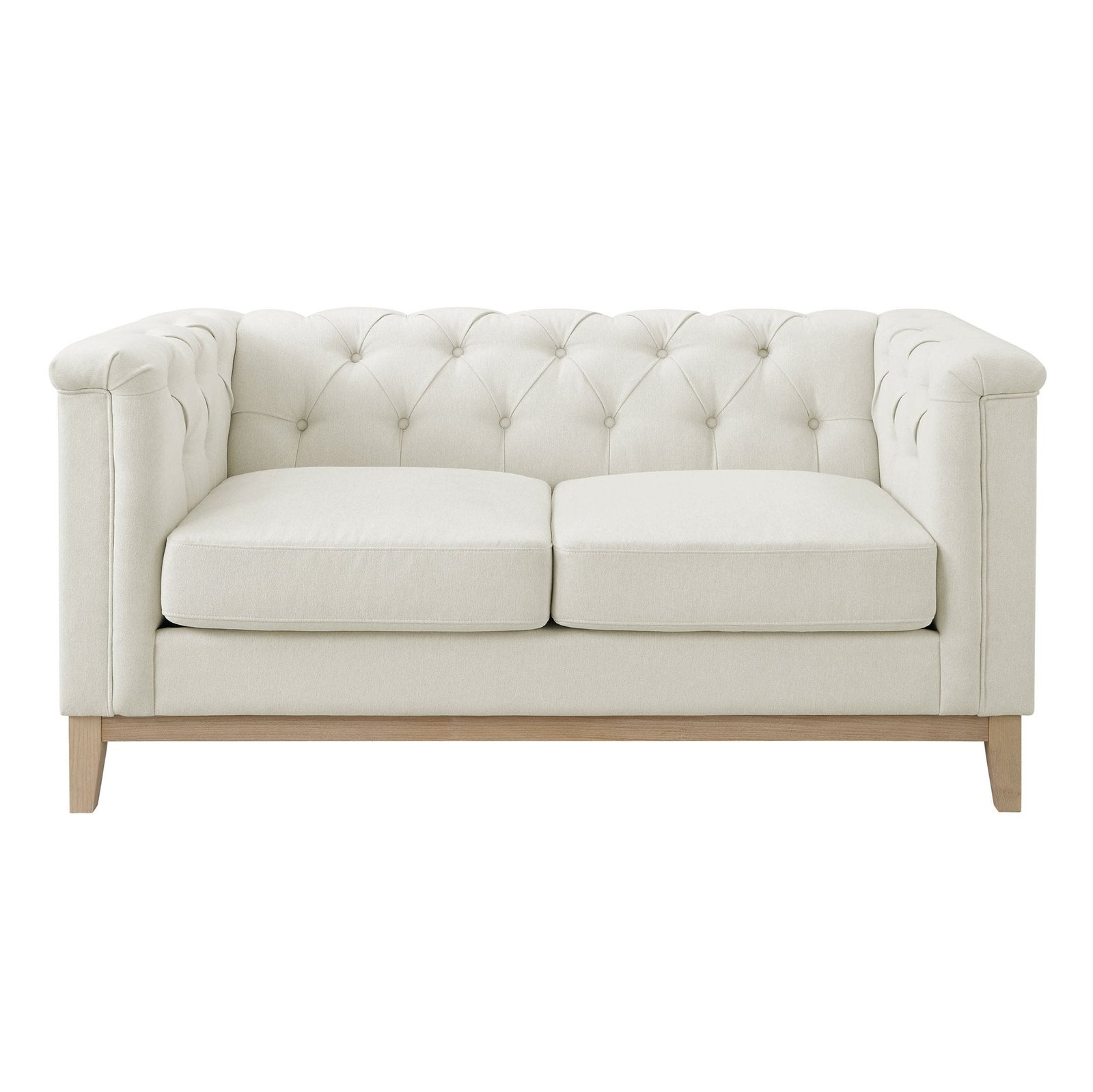 Chesterfield 2 Seater Sofa - Cream Linen