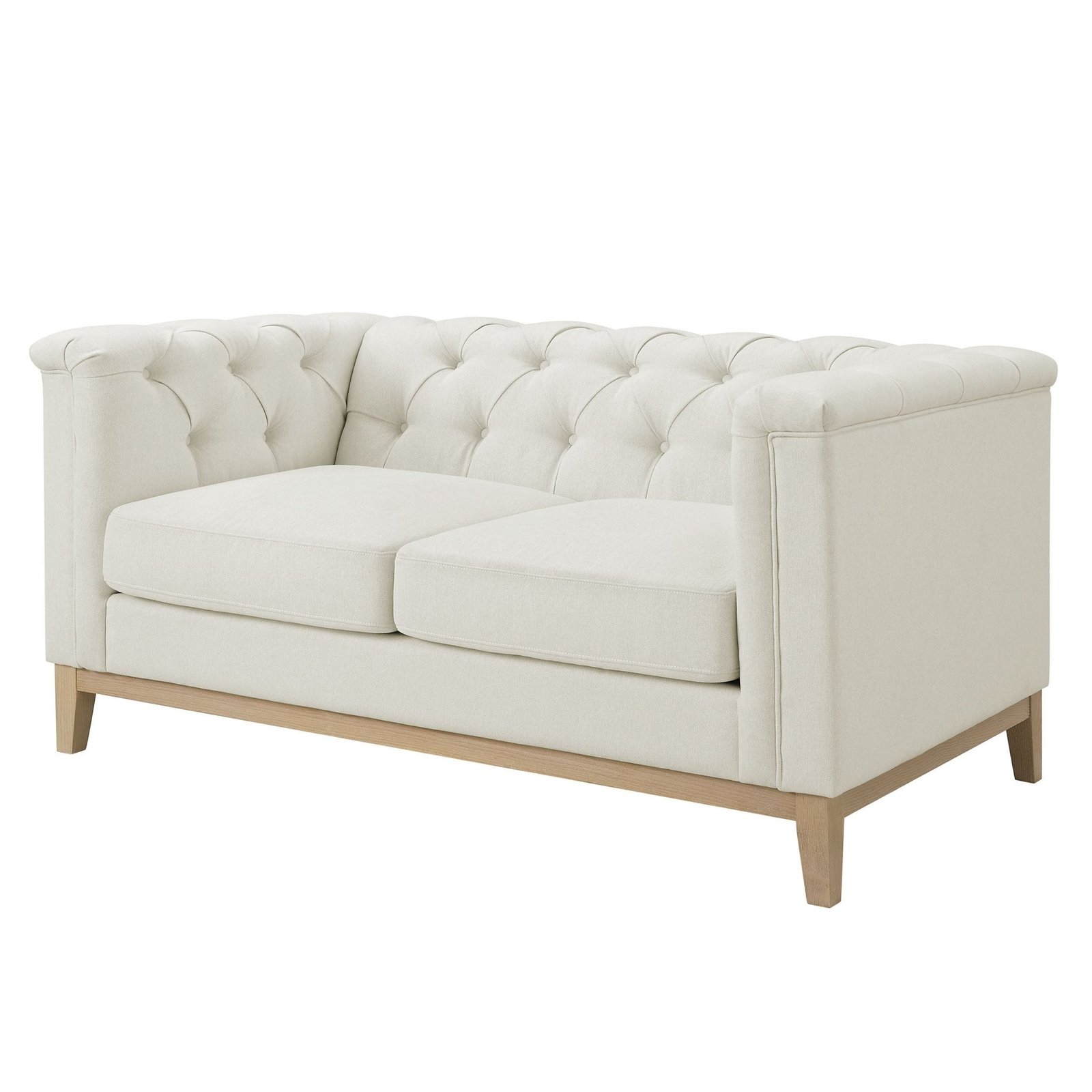 Chesterfield 2 Seater Sofa - Cream Linen