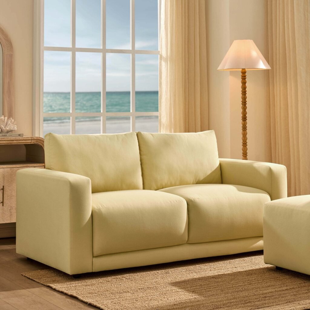 Chicago 2 Seater Sofa - Butter Yellow - Green Lane