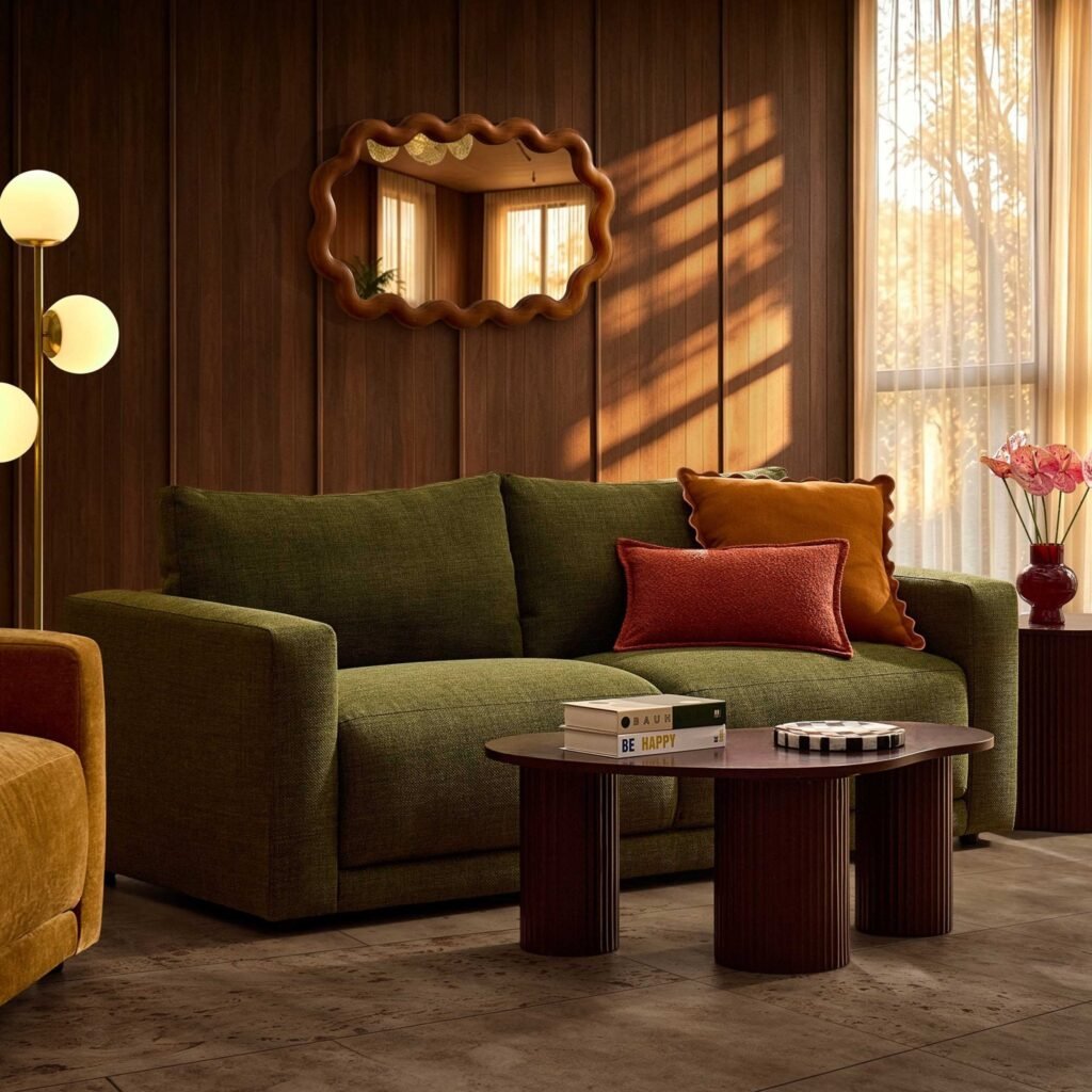 Chicago 3 Seater Sofa - Woven Pine Green - Green Lane