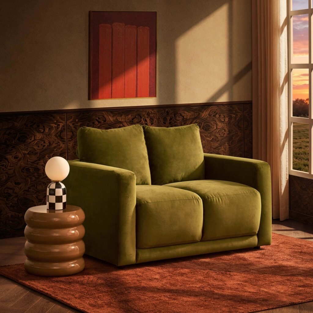 Chicago Compact 2 Seater Sofa - Rich Green - Green Lane