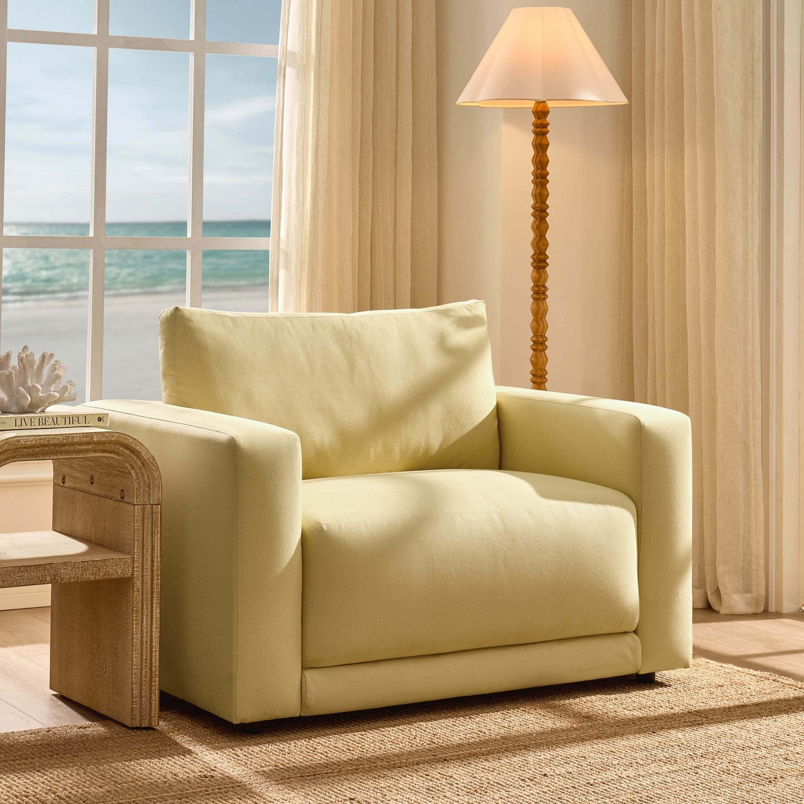 Chicago Loveseat - Butter Yellow - Green Lane