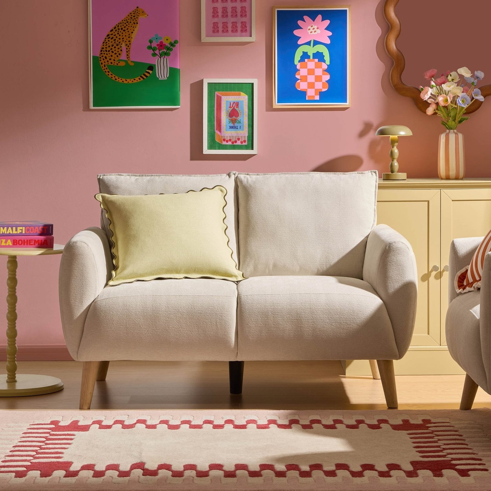 Clapham Small 2 Seater Sofa - Chenille Ivory