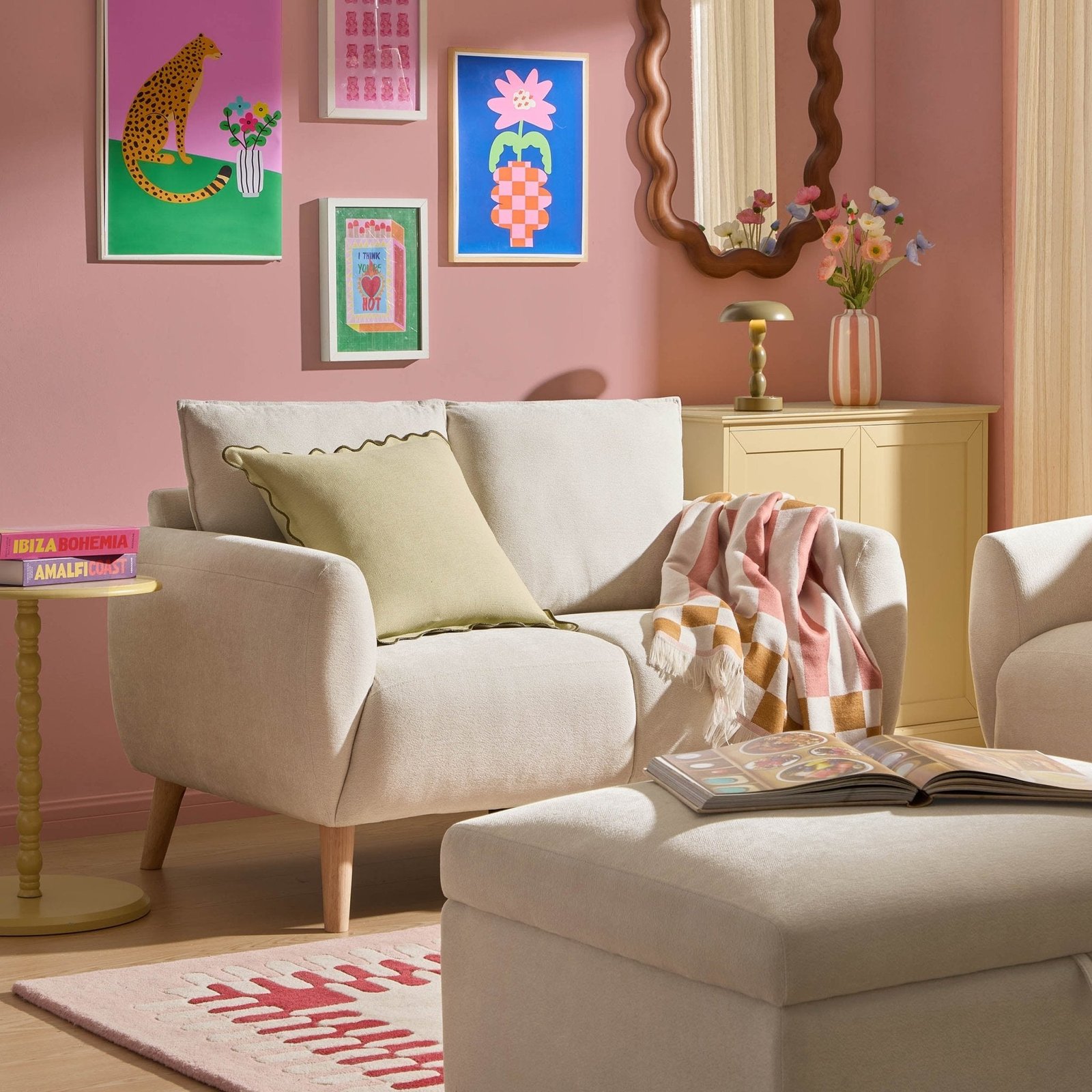 Clapham Small 2 Seater Sofa - Chenille Ivory