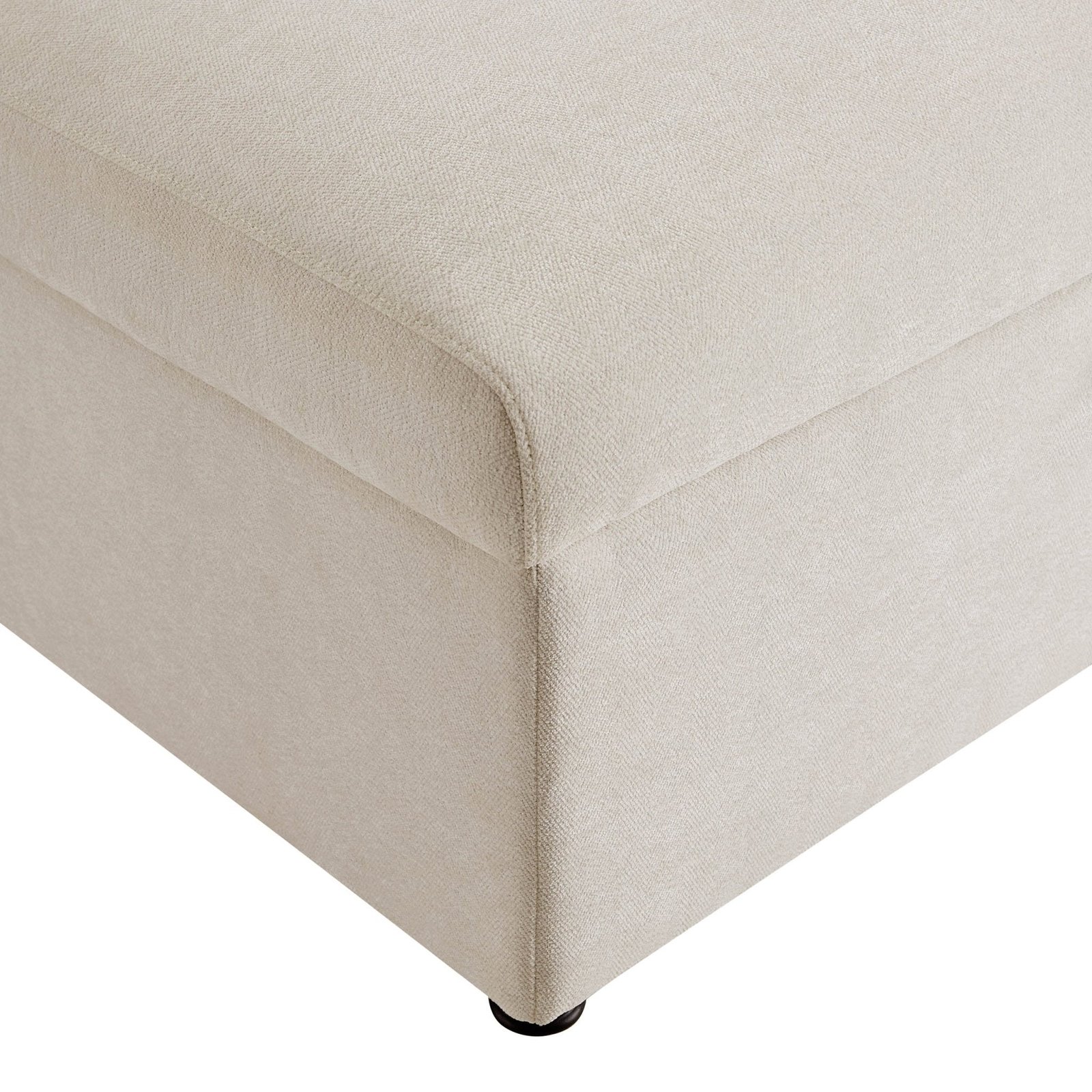 Clapham Storage Pouffe - Chenille Ivory