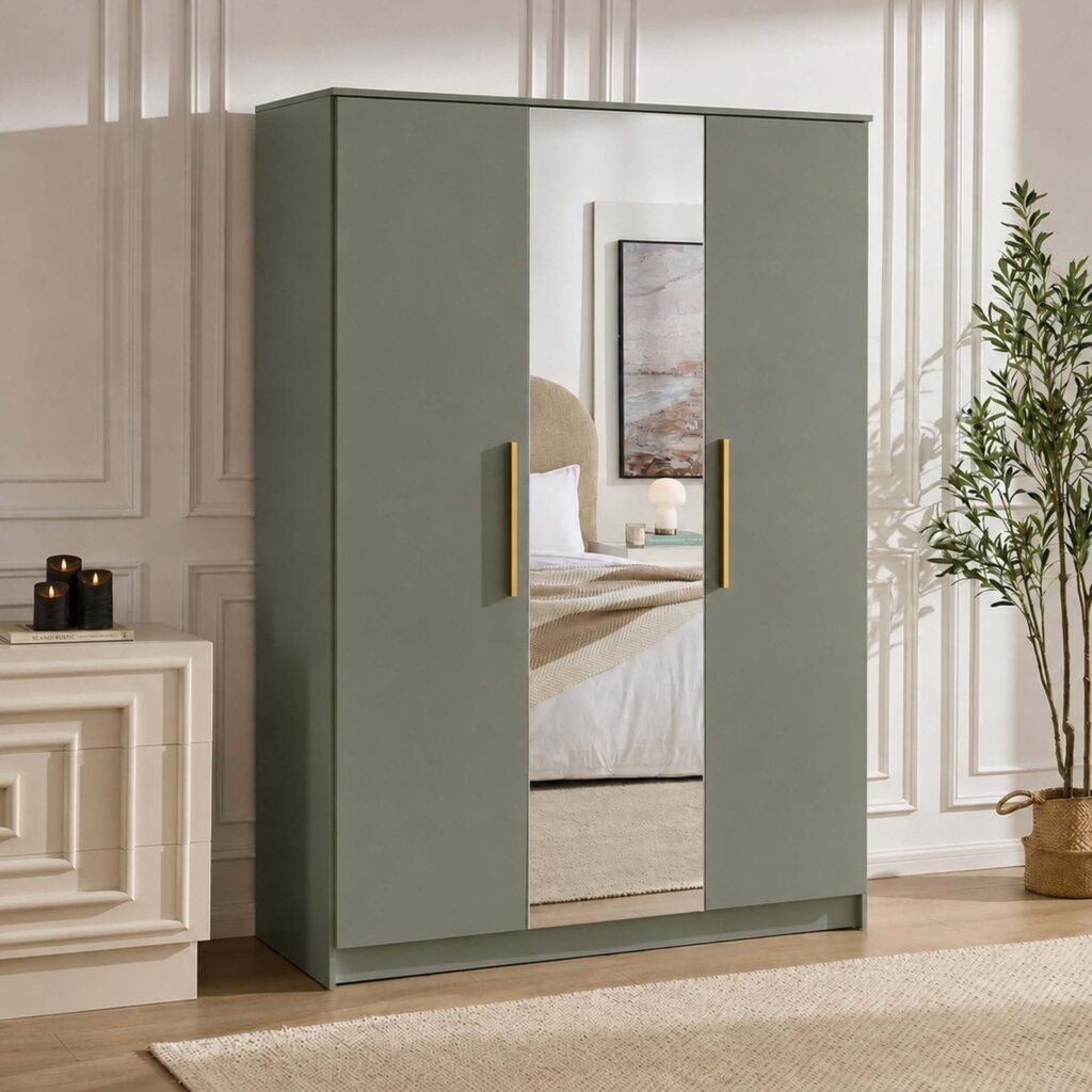 Darcey 3 Door Wardrobe - Misty Green - Green Lane