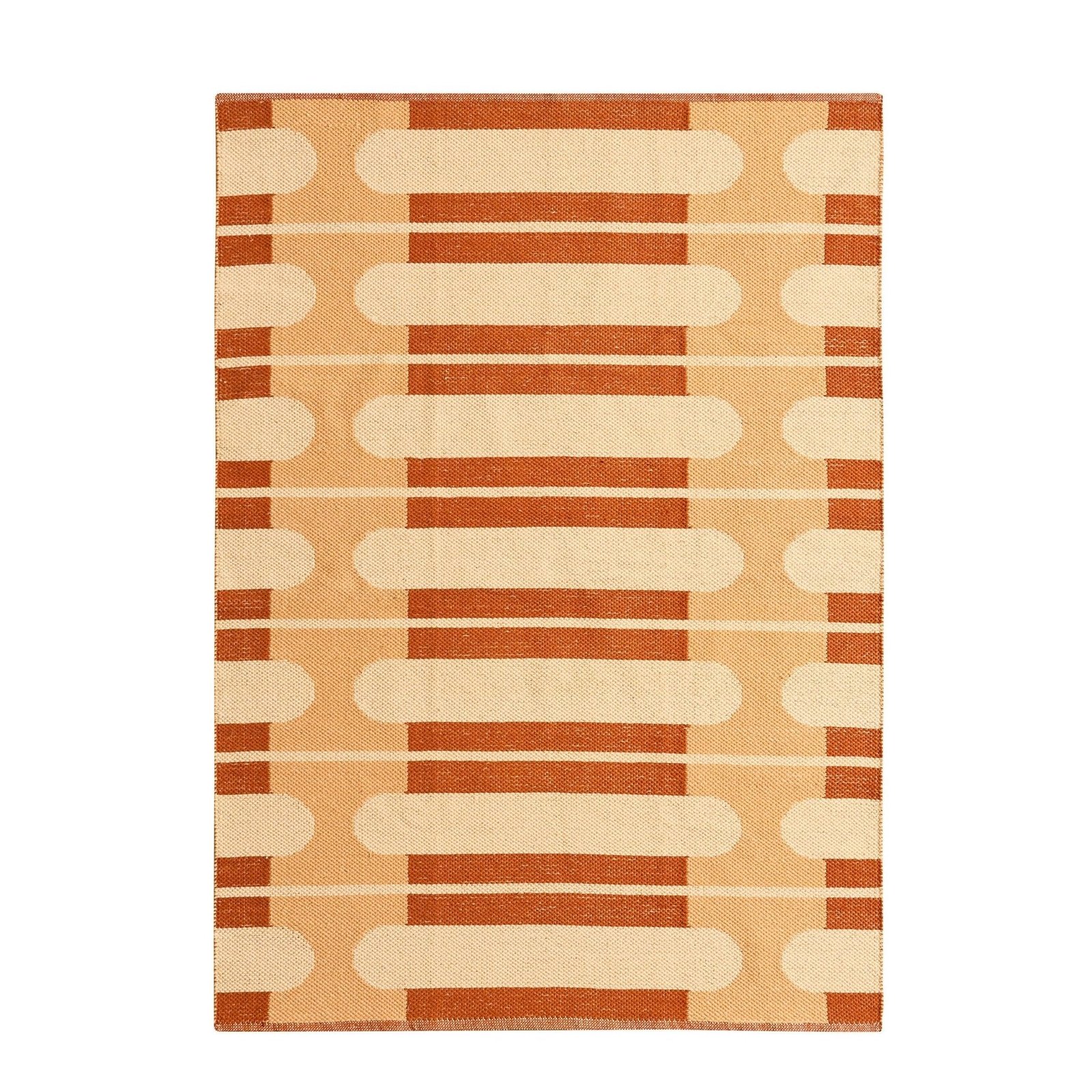 Dominic Contrast Geometric Rug - Orange