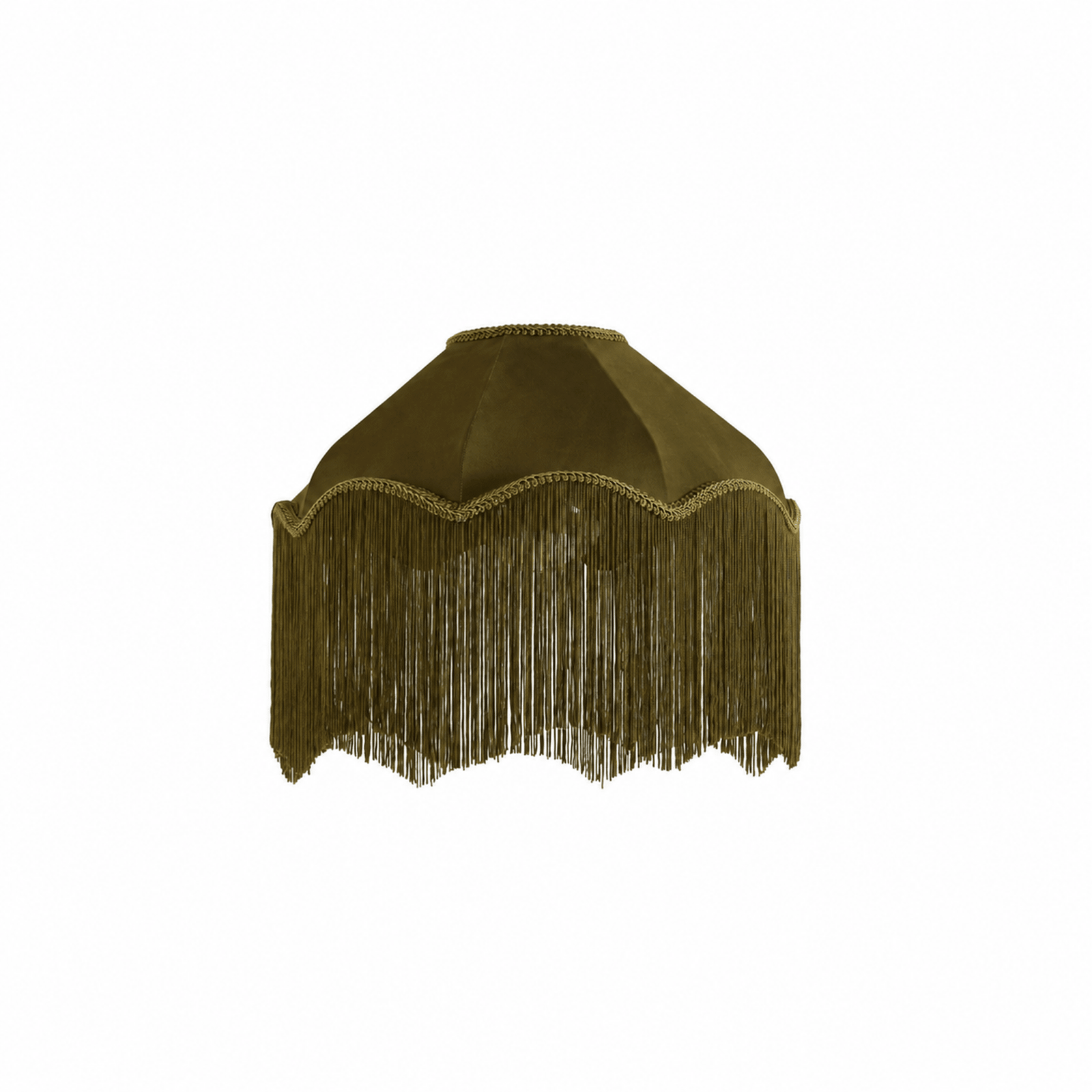 Enzo Suede Tassel Fringe Floor Shade - Rich Green