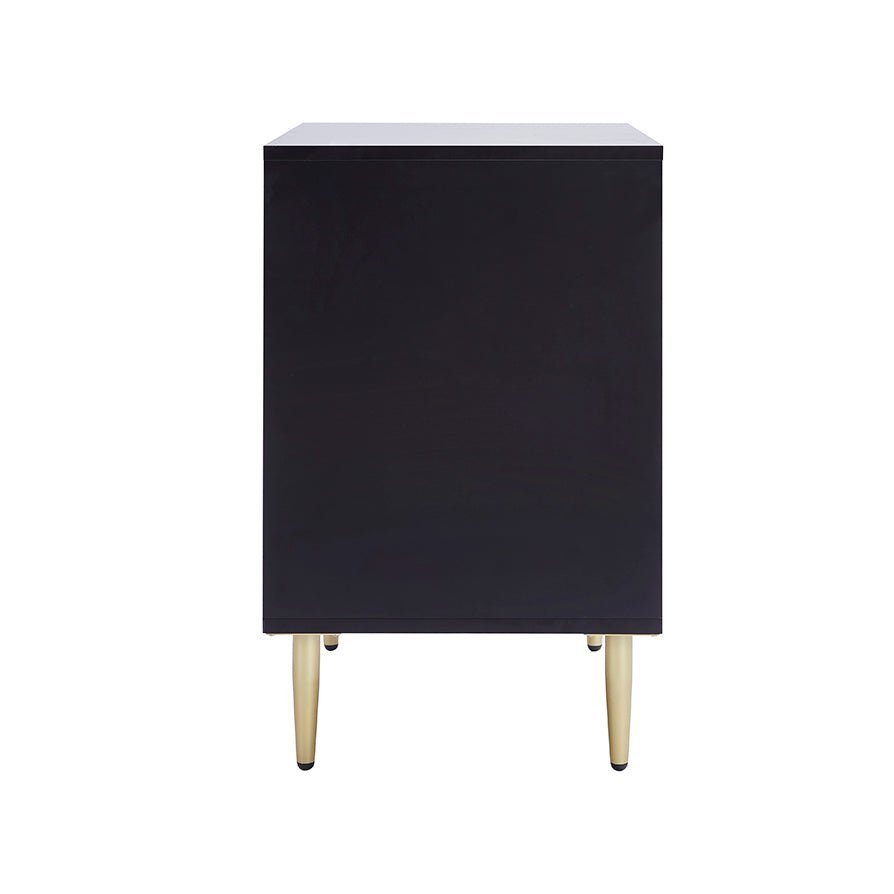 Evie 2 Drawer Bedside Table - Black - Green Lane