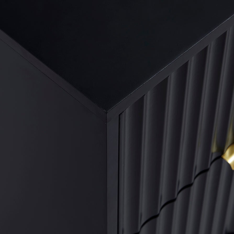 Evie 2 Drawer Bedside Table - Black - Green Lane