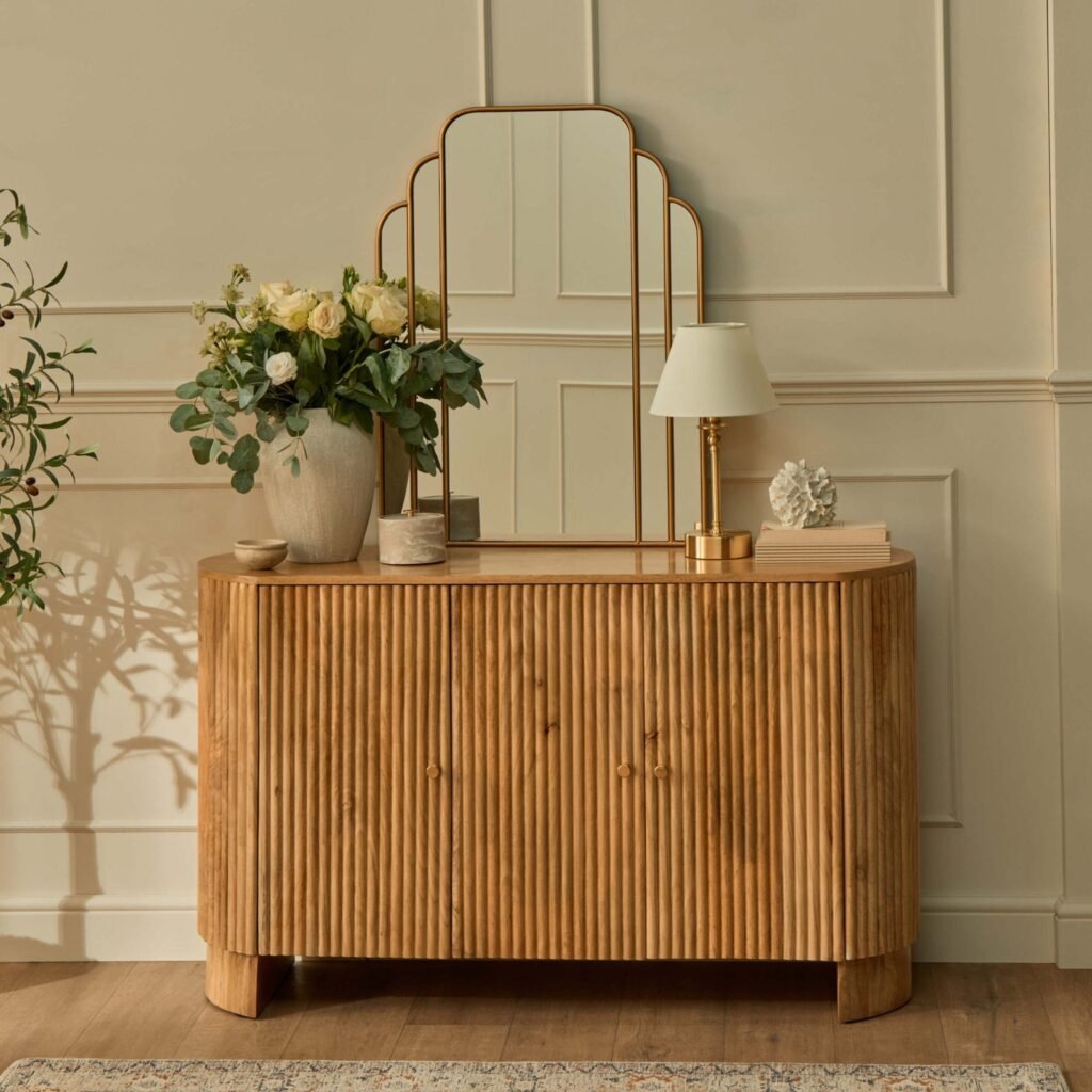 Finley Mango Wood 3 Door Sideboard - Natural - Green Lane