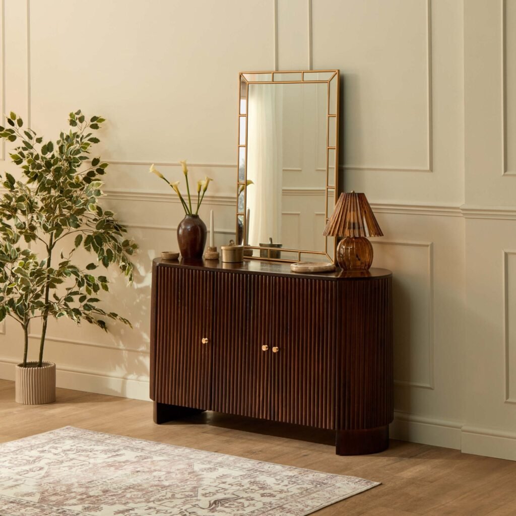 Finley Mango Wood 3 Door Sideboard - Walnut - Green Lane