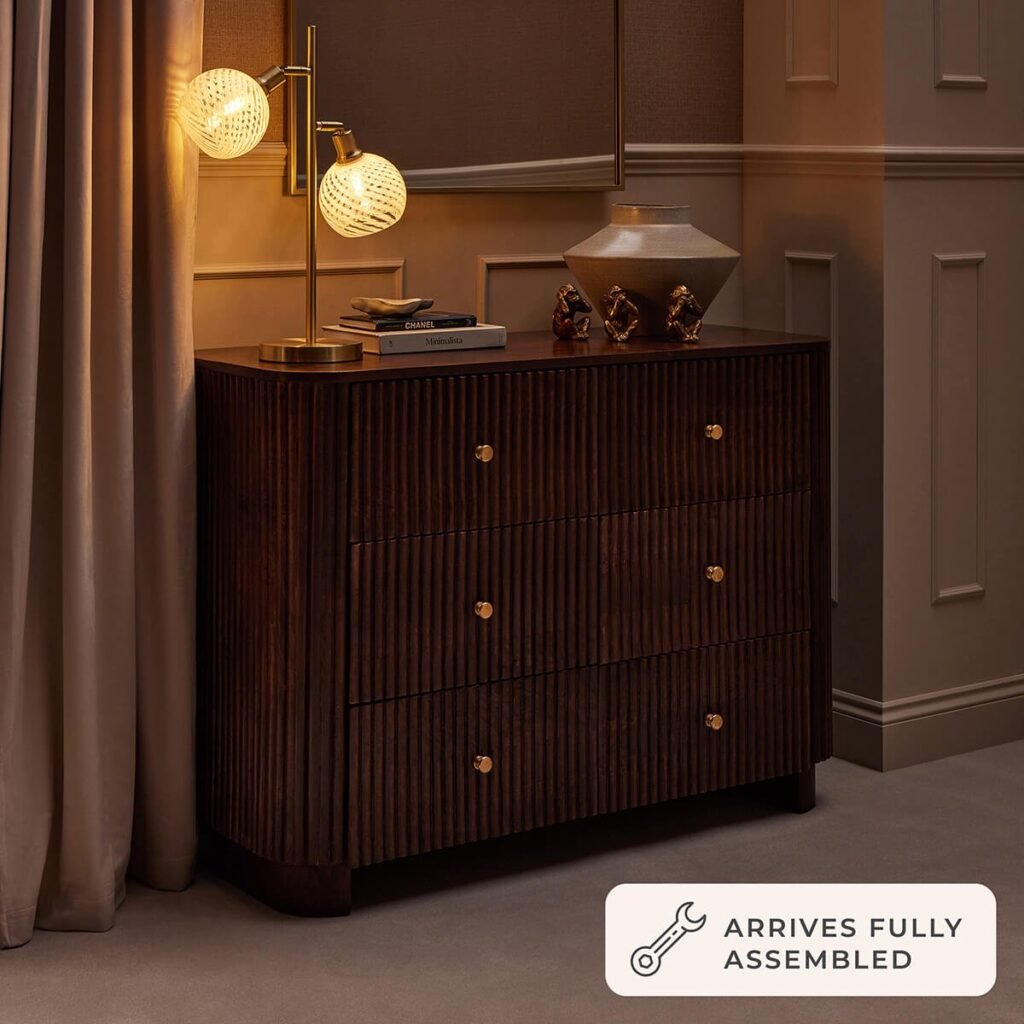 Finley Mango Wood 6 Drawer Chest - Walnut - Green Lane