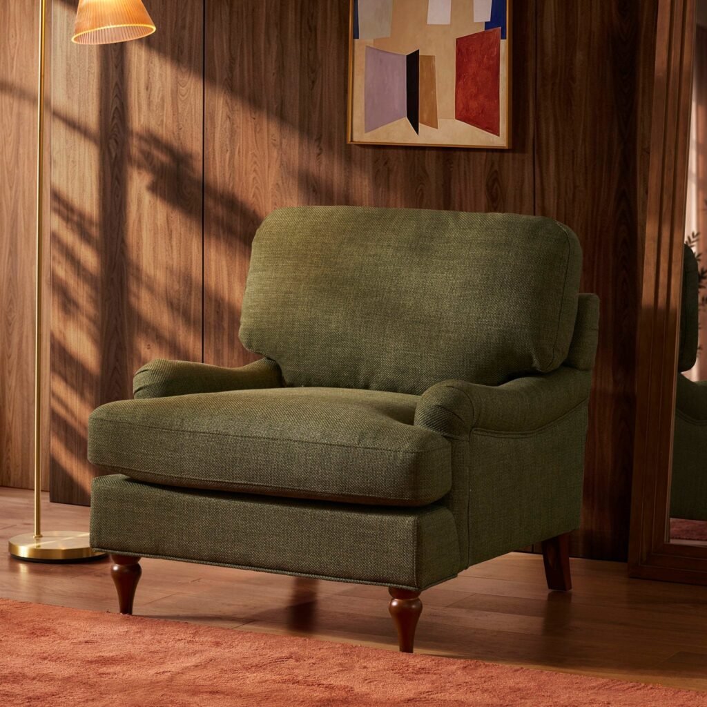 Hampshire Armchair - Woven Pine Green - Green Lane