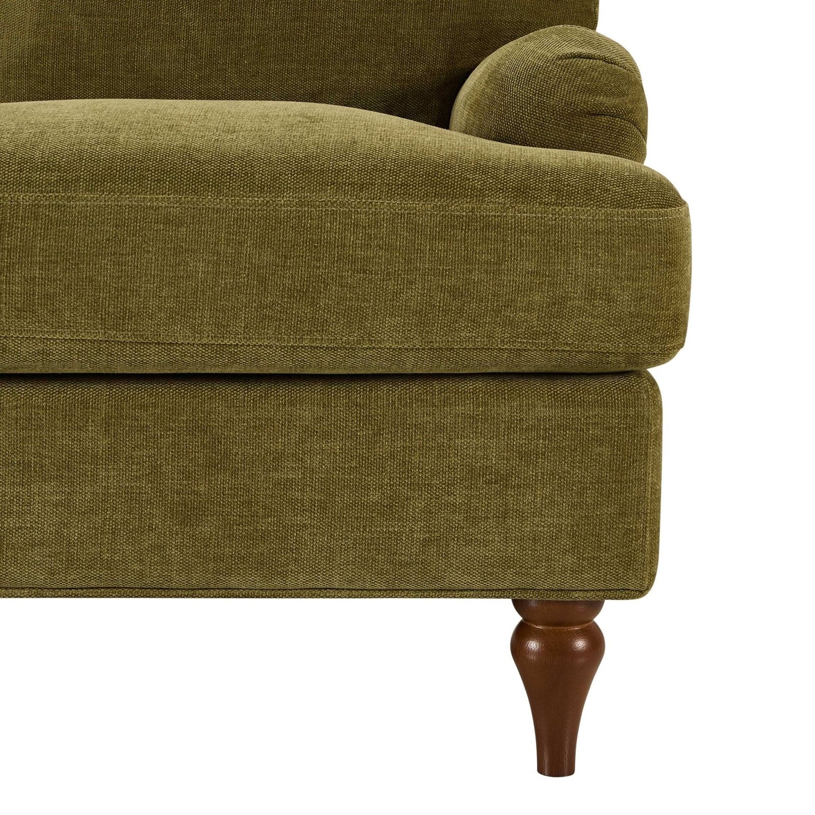 Hampshire Compact 2 Seater Sofa - Chenille Olive - Green Lane