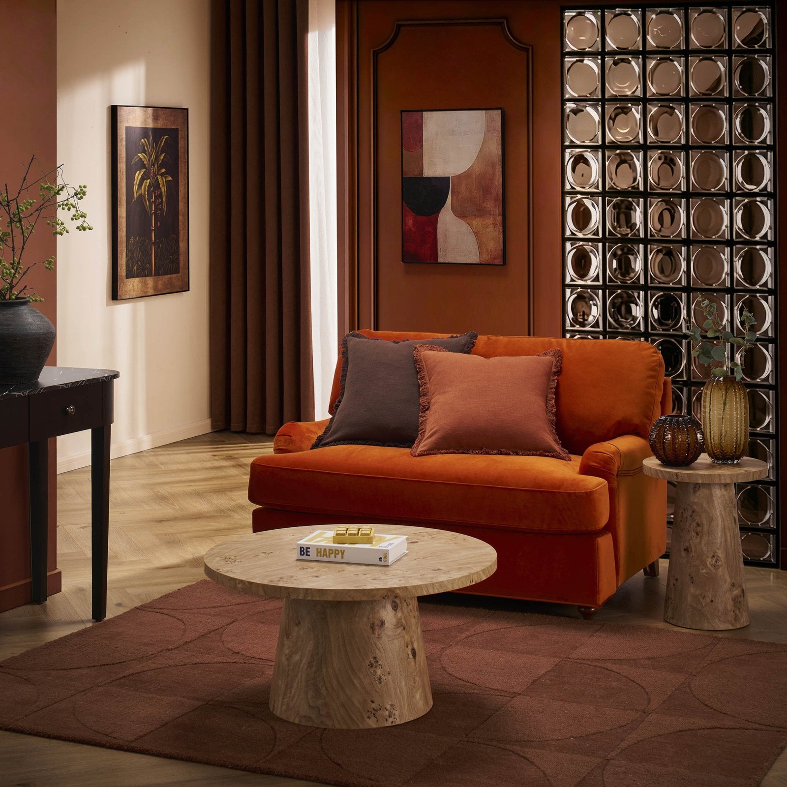 Hampshire Loveseat Sofa Bed - Bright Orange - Green Lane