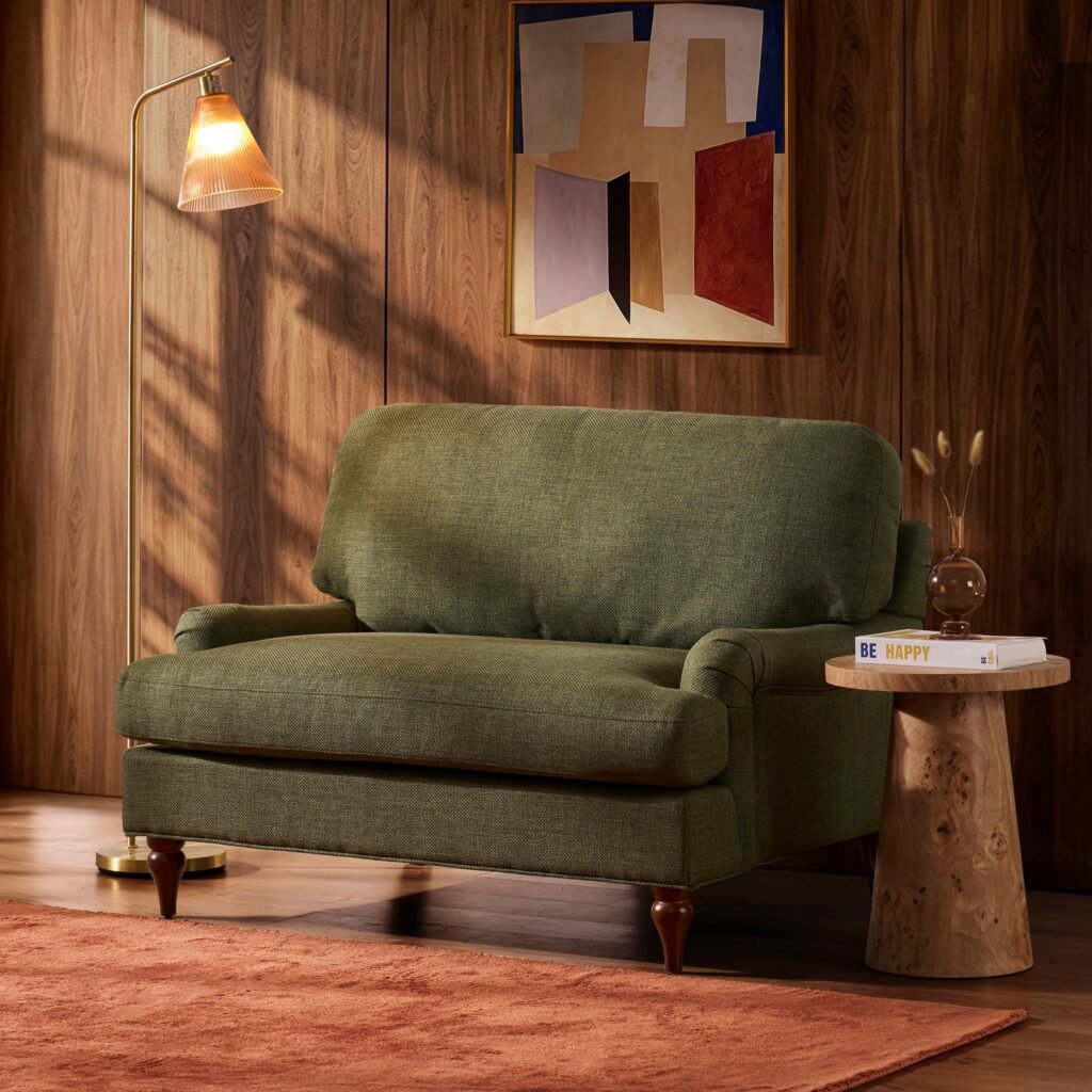 Hampshire Loveseat - Woven Pine Green - Green Lane
