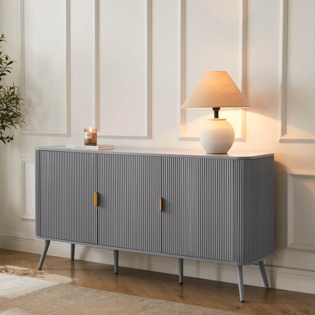 Hattie 3 Door Sideboard — Light Grey