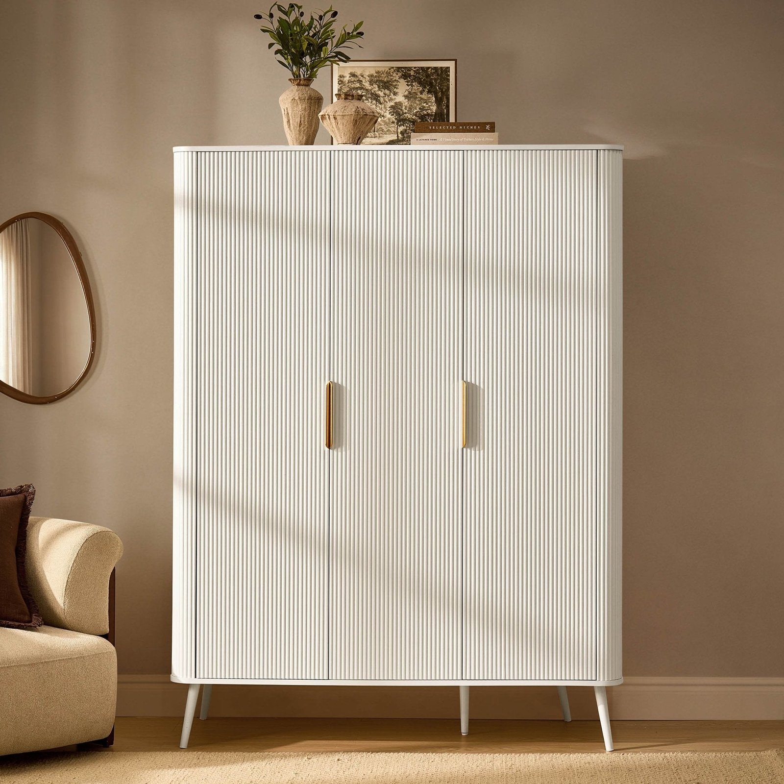 Hattie 3 Door Wardrobe - Warm White - Green Lane