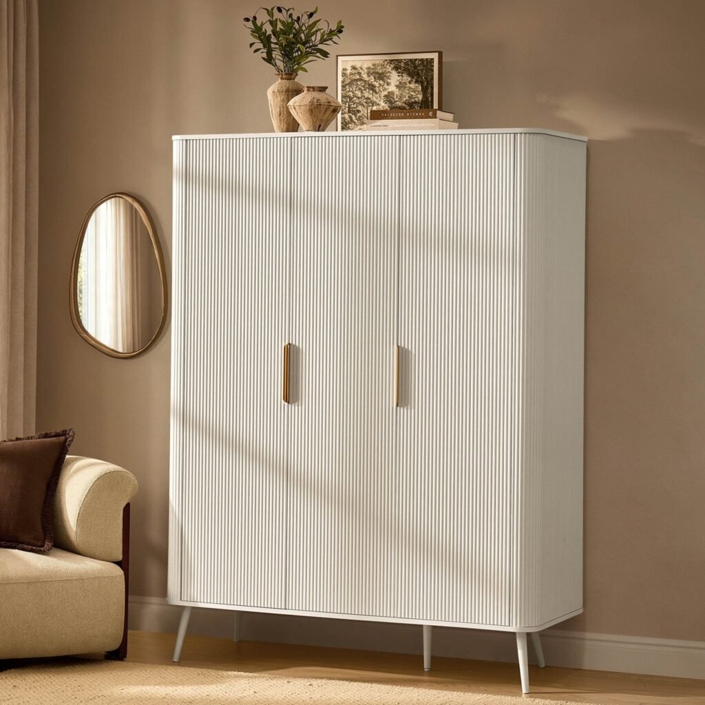Hattie 3 Door Wardrobe - Warm White - Green Lane