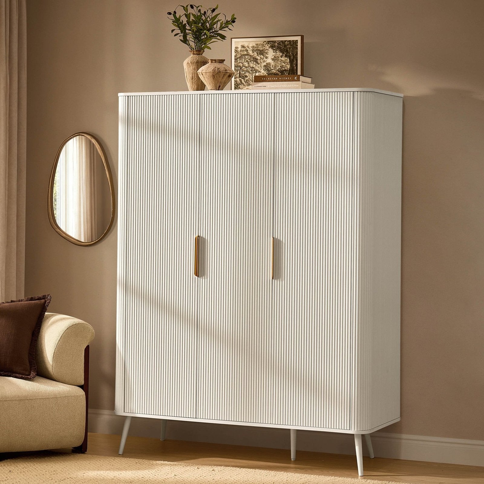 Hattie 3 Door Wardrobe - Warm White - Green Lane