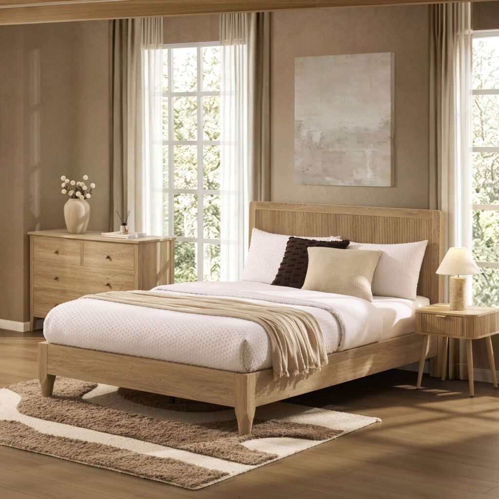Hattie Bed Frame - Light Wood - Green Lane