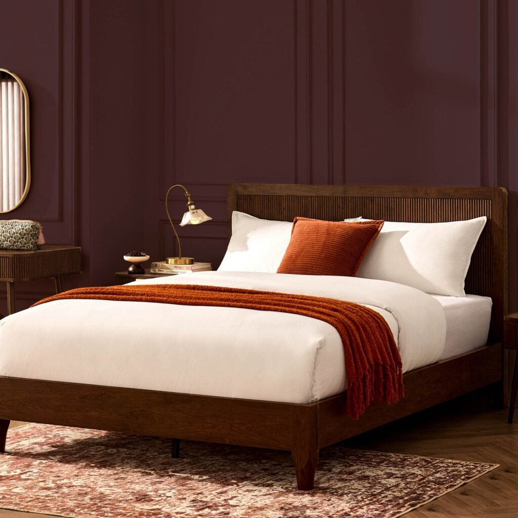 Hattie Bed Frame - Wood Walnut - Green Lane