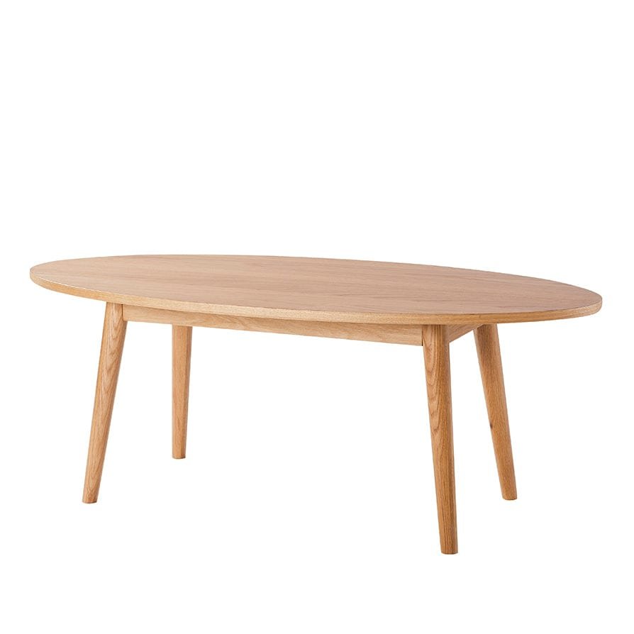 Heidi Solid Oak Oval Coffee Table - Light Wood