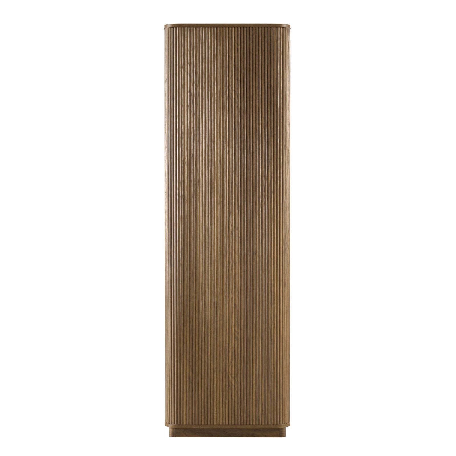 Hettie Ribbed 3 Door Wardrobe - Mid Wood - Green Lane
