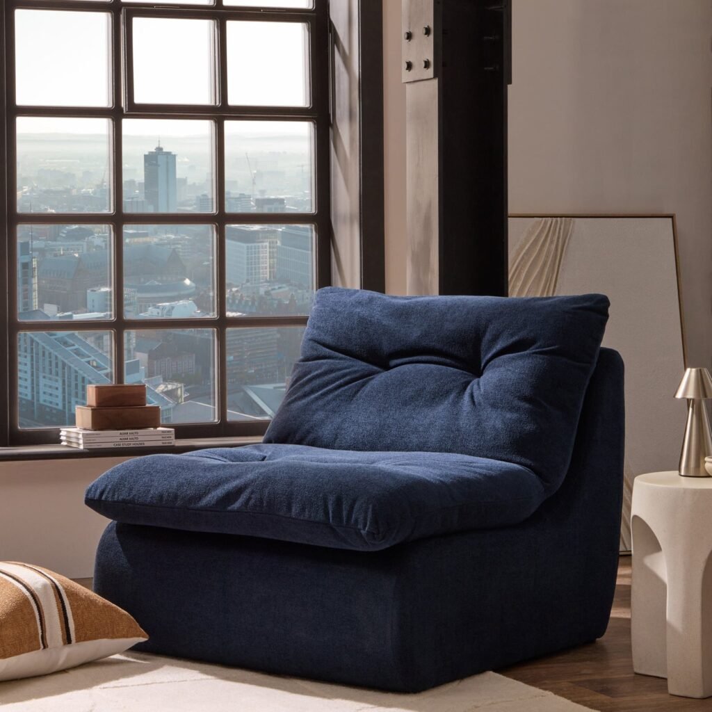 Immy Relaxed Accent Chair - Chenille Navy