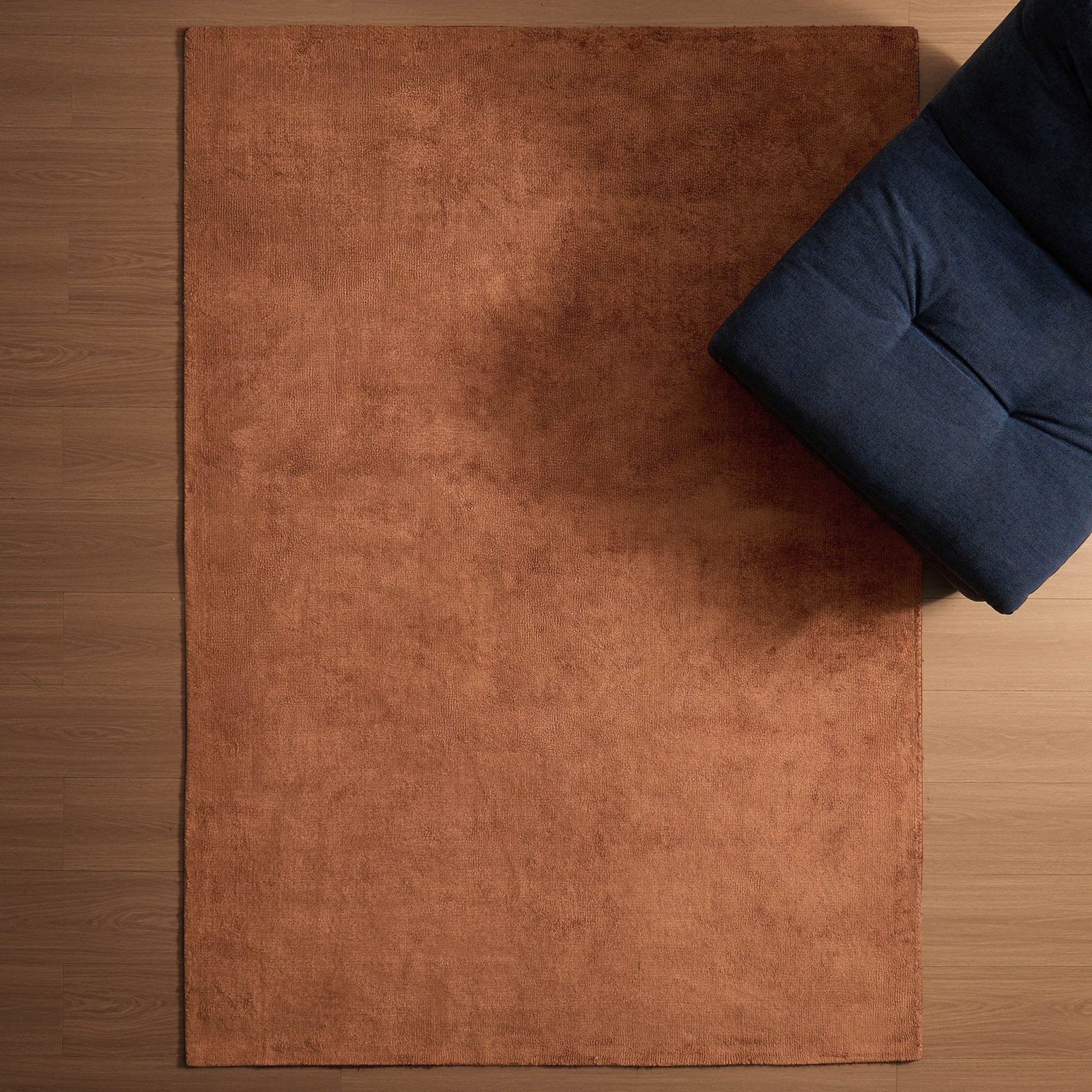 Kayla Plain Viscose Loop Rug - Burnt Orange