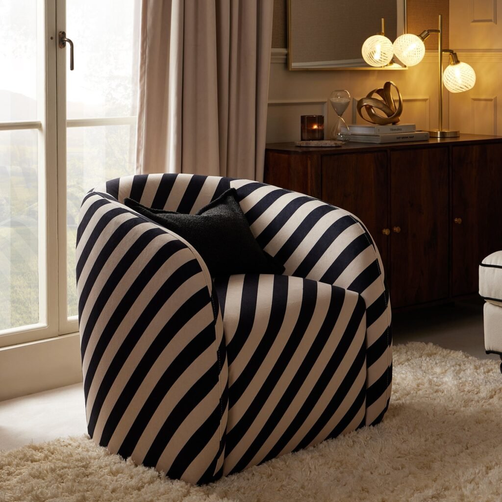 Liberty Accent Chair - Mono Stripe