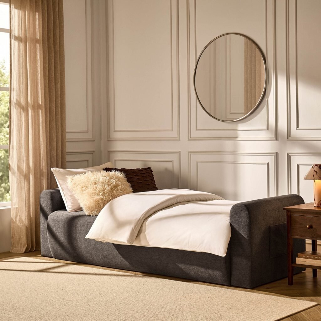 Madera Sofa Bed - Chenille Ash Grey - Green Lane