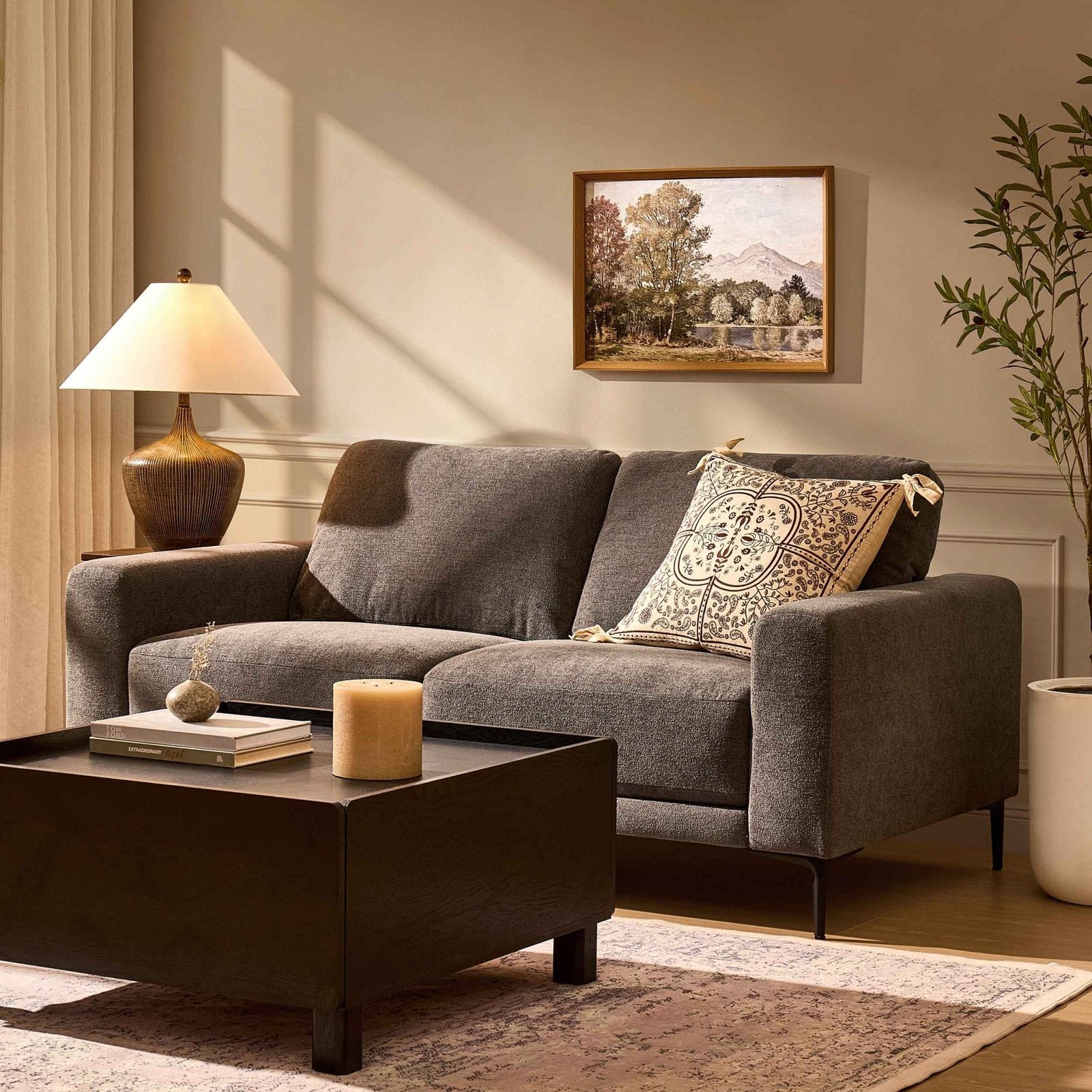 Malibu 2 Seater Sofa - Chenille Ash Grey