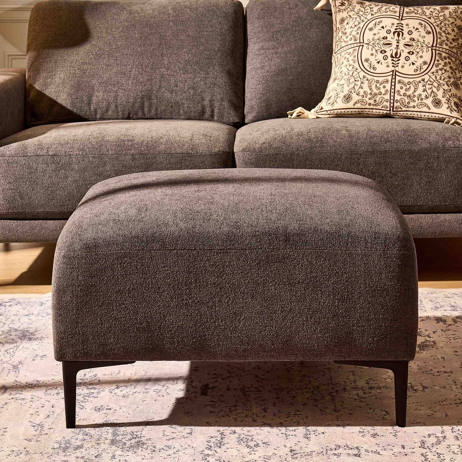 Malibu Pouffe - Chenille Ash Grey