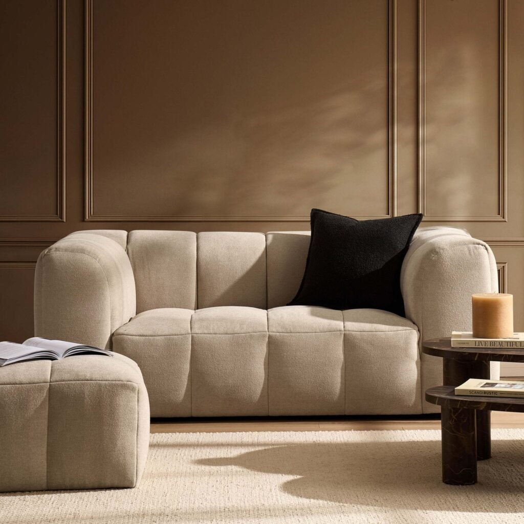Manhattan 2 Seater Sofa - Chenille Oatmeal