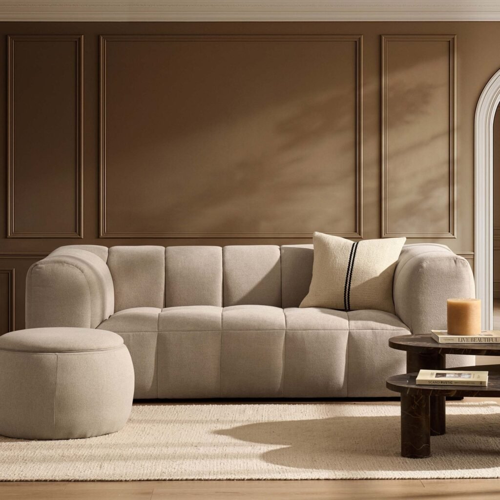 Manhattan 3 Seater Sofa - Chenille Oatmeal