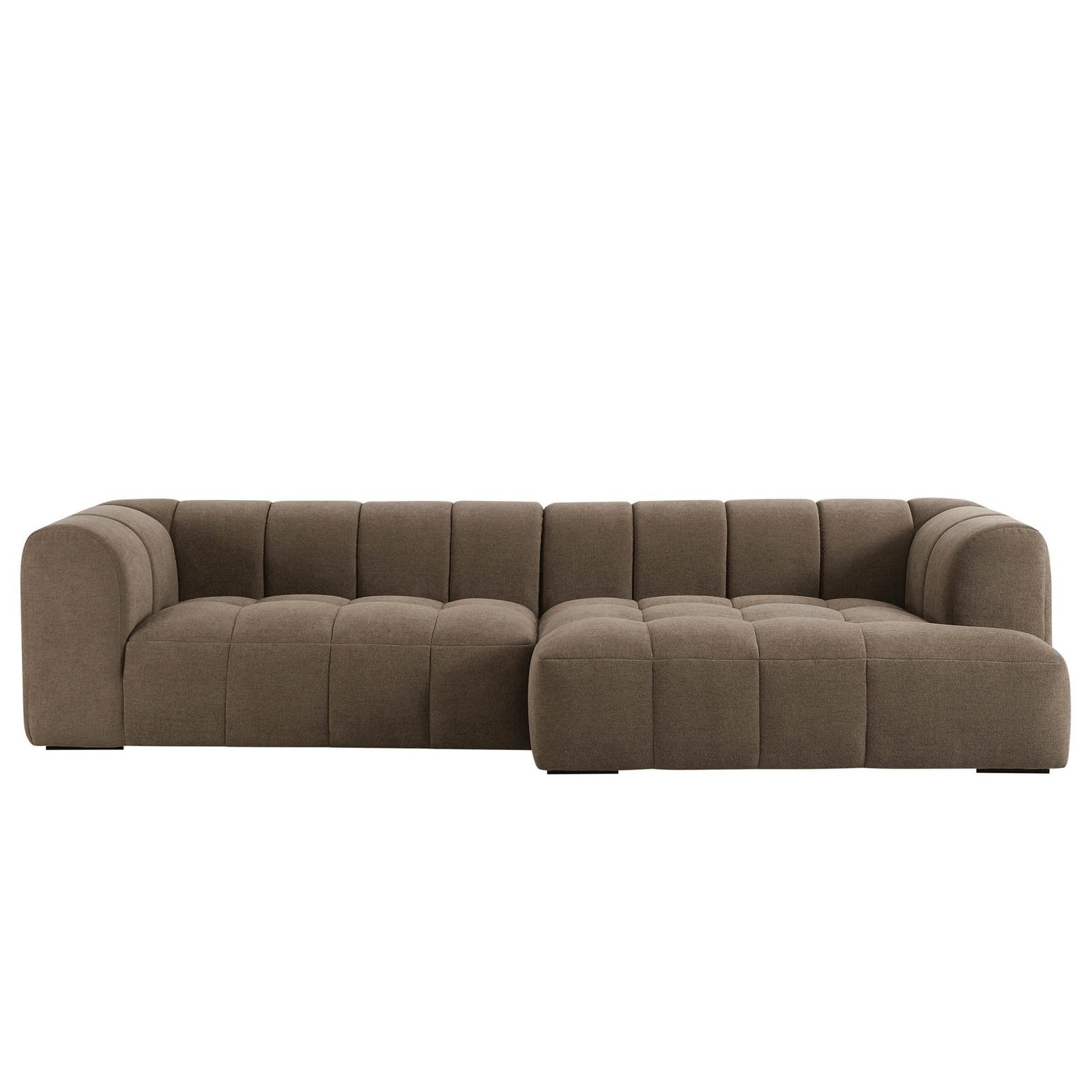 Manhattan Right Hand Chaise Sofa - Chenille Mushroom - Green Lane