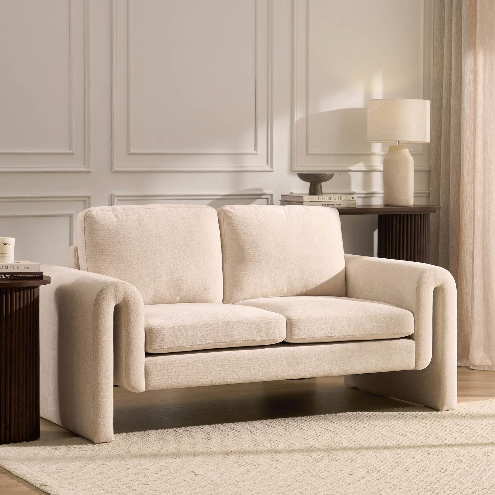 Marseille 2 Seater Sofa - Chenille Ivory