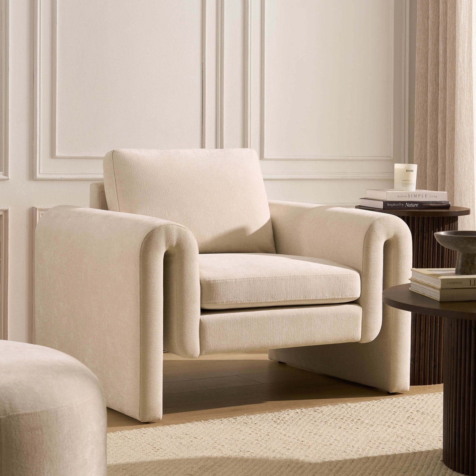 Marseille Armchair - Chenille Ivory