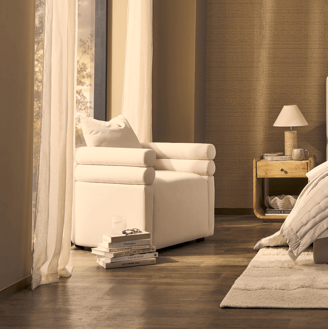 Maya Accent Chair - Cream Linen