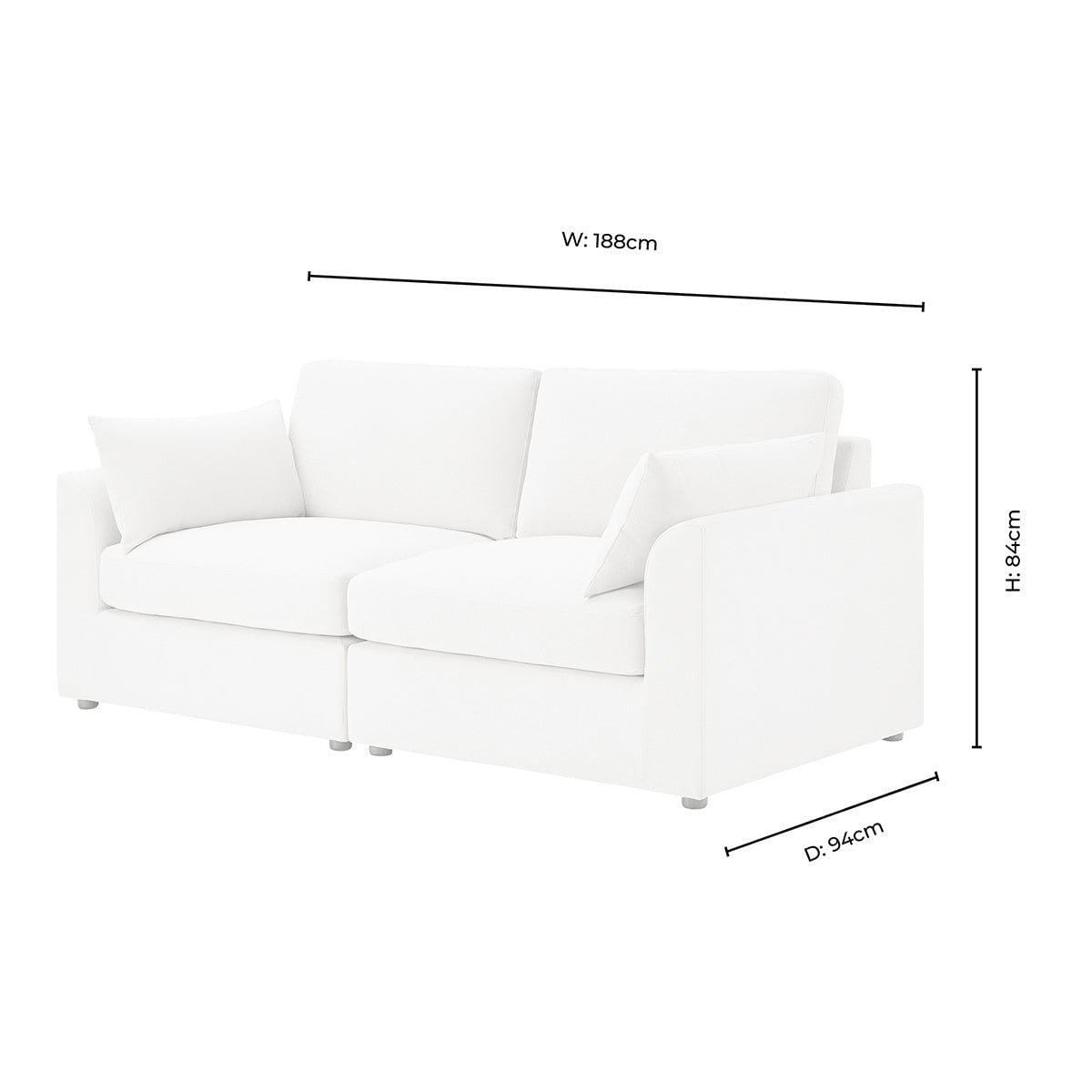 Miami 2 Seater Sofa - Chenille Navy