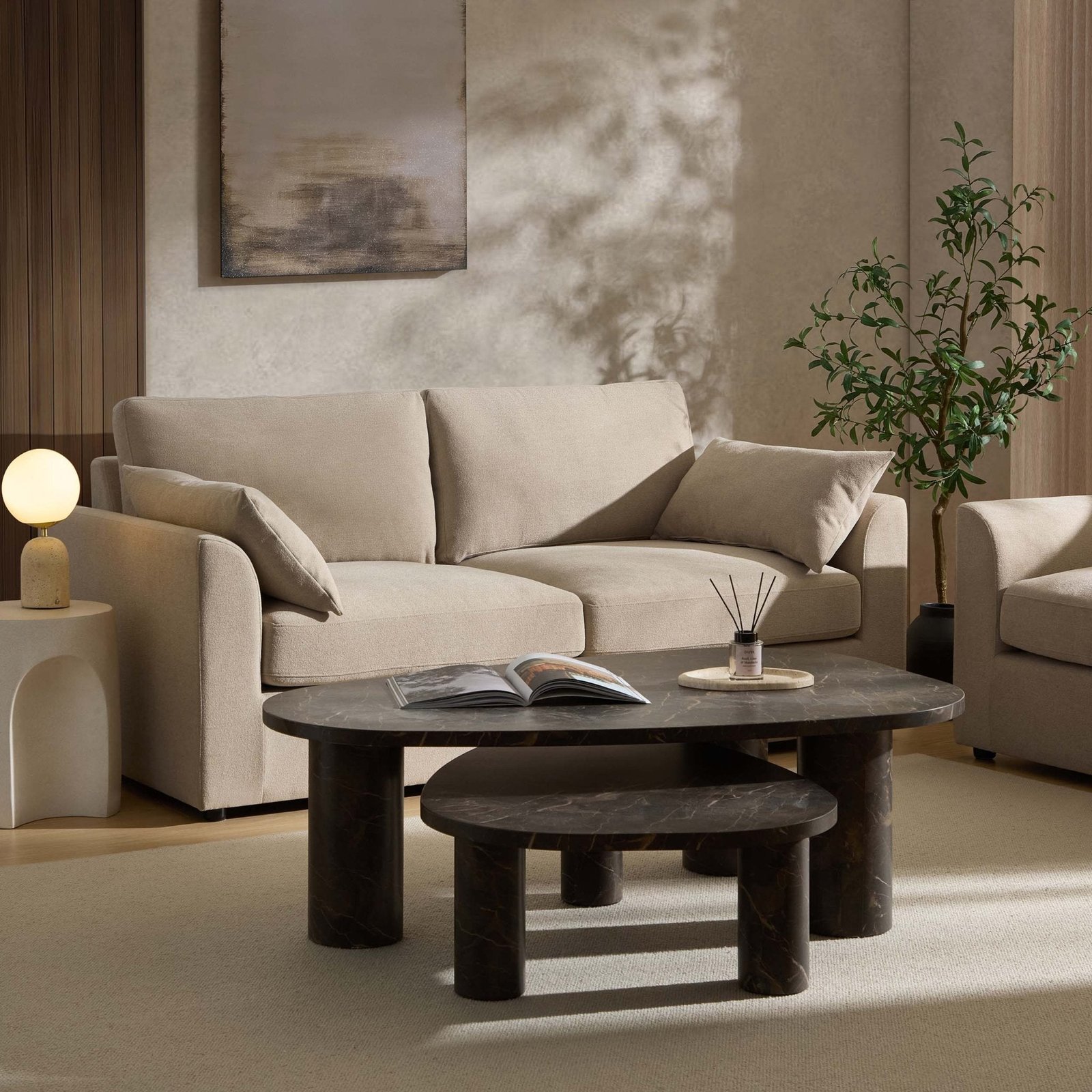 Miami 2 Seater Sofa - Chenille Oatmeal