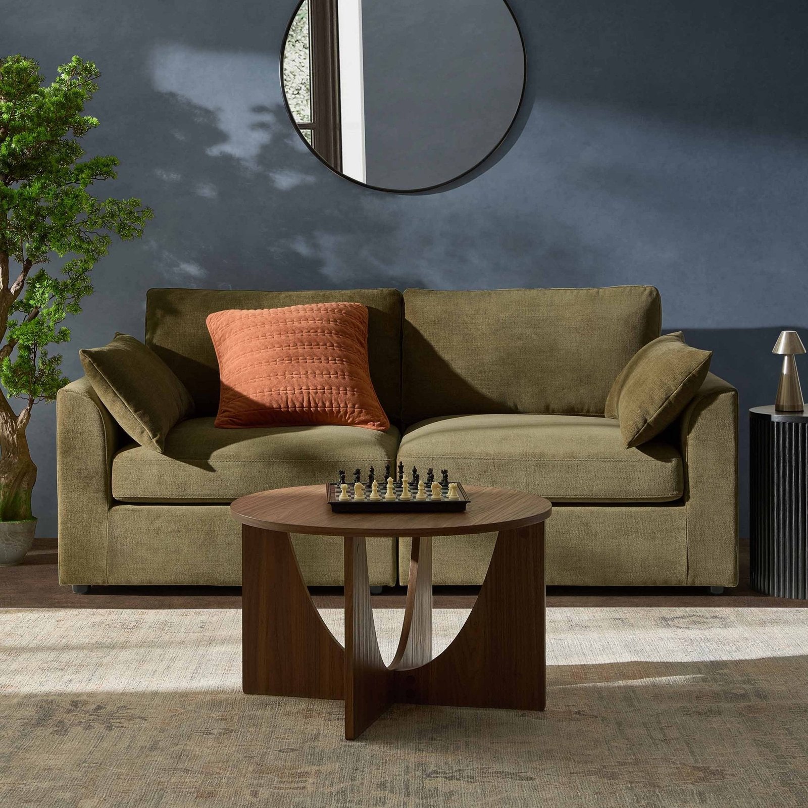 Miami 2 Seater Sofa - Chenille Olive