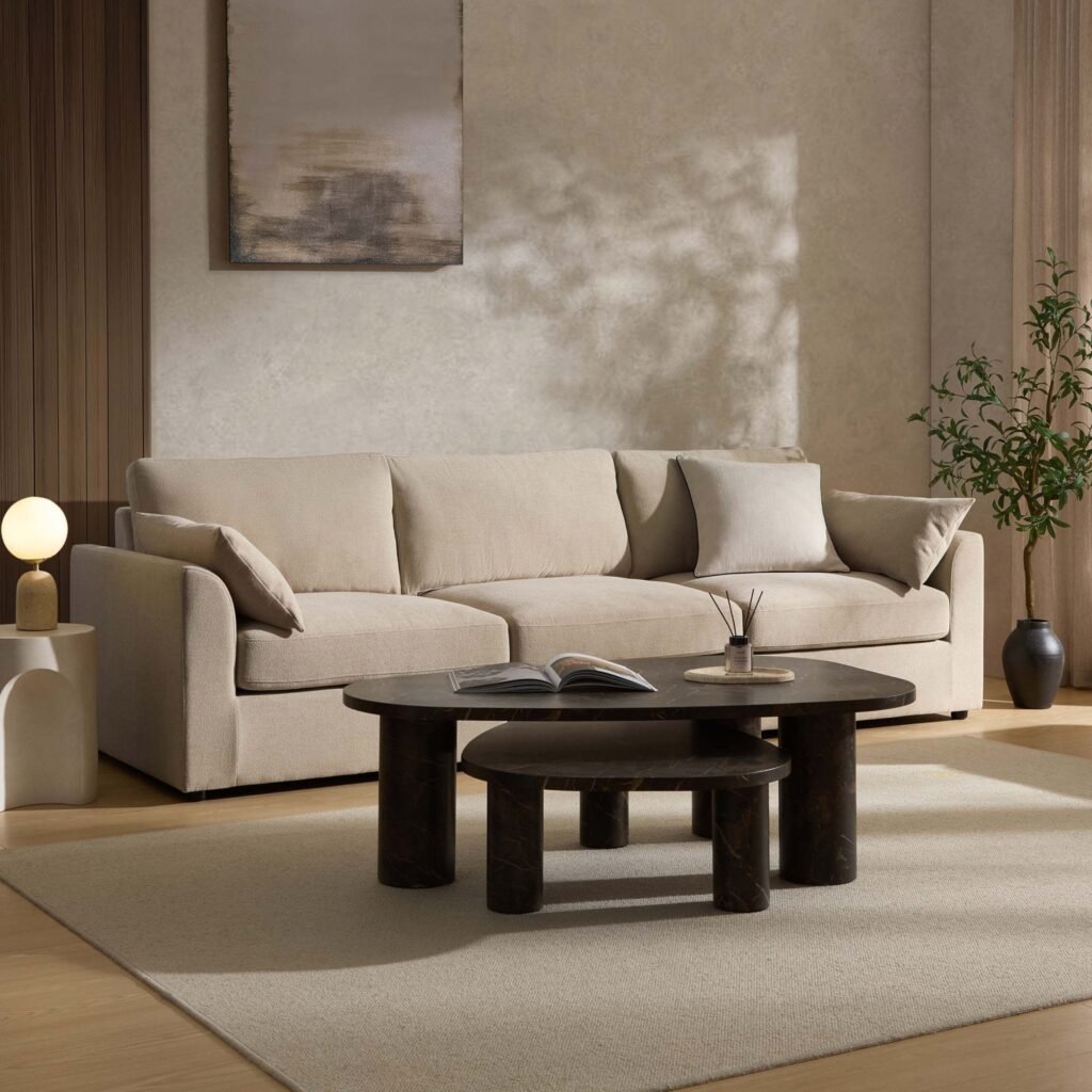 Miami 3 Seater Sofa - Chenille Oatmeal