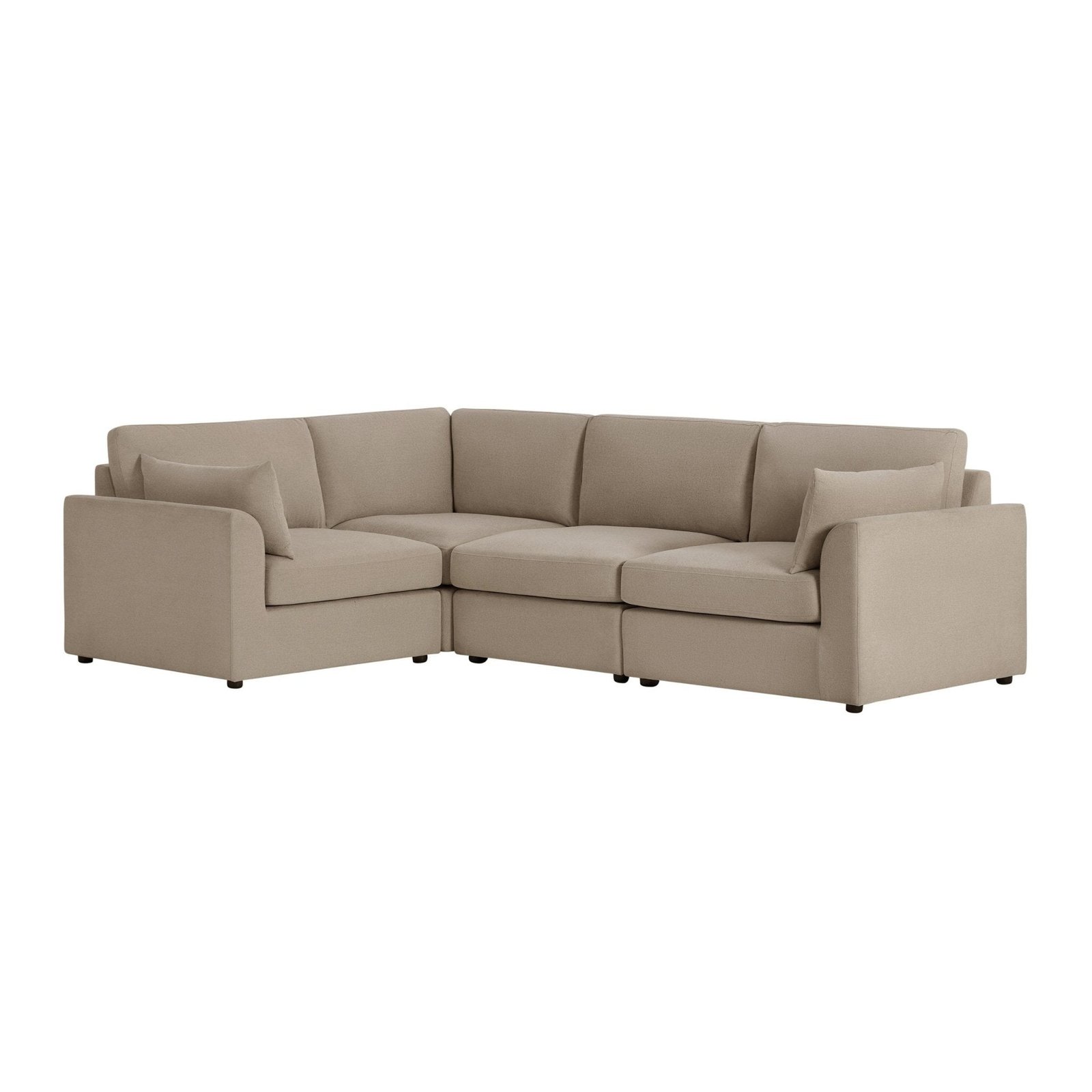 Miami Left Hand Small L-Shape Sofa - Chenille Oatmeal - Green Lane
