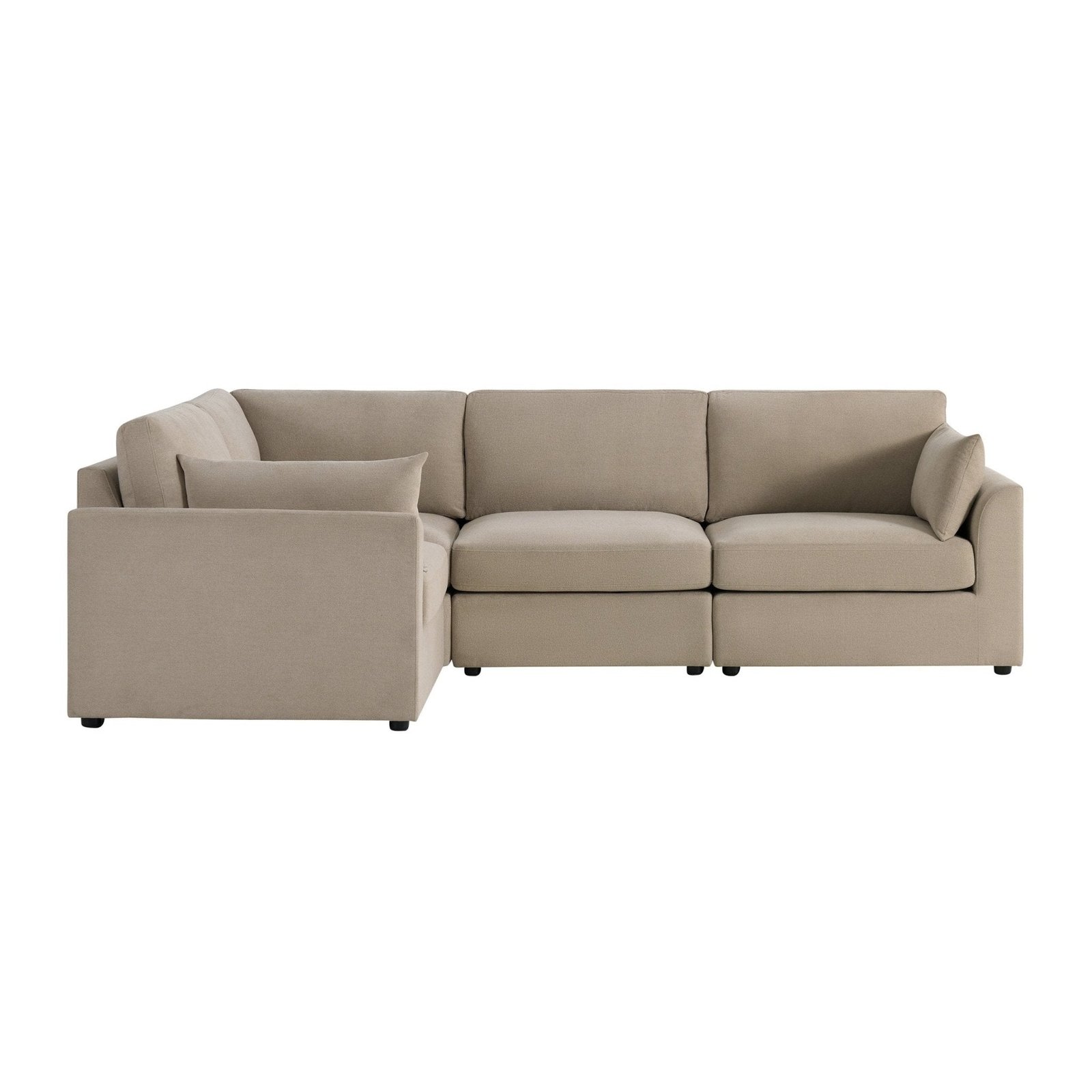 Miami Left Hand Small L-Shape Sofa - Chenille Oatmeal - Green Lane