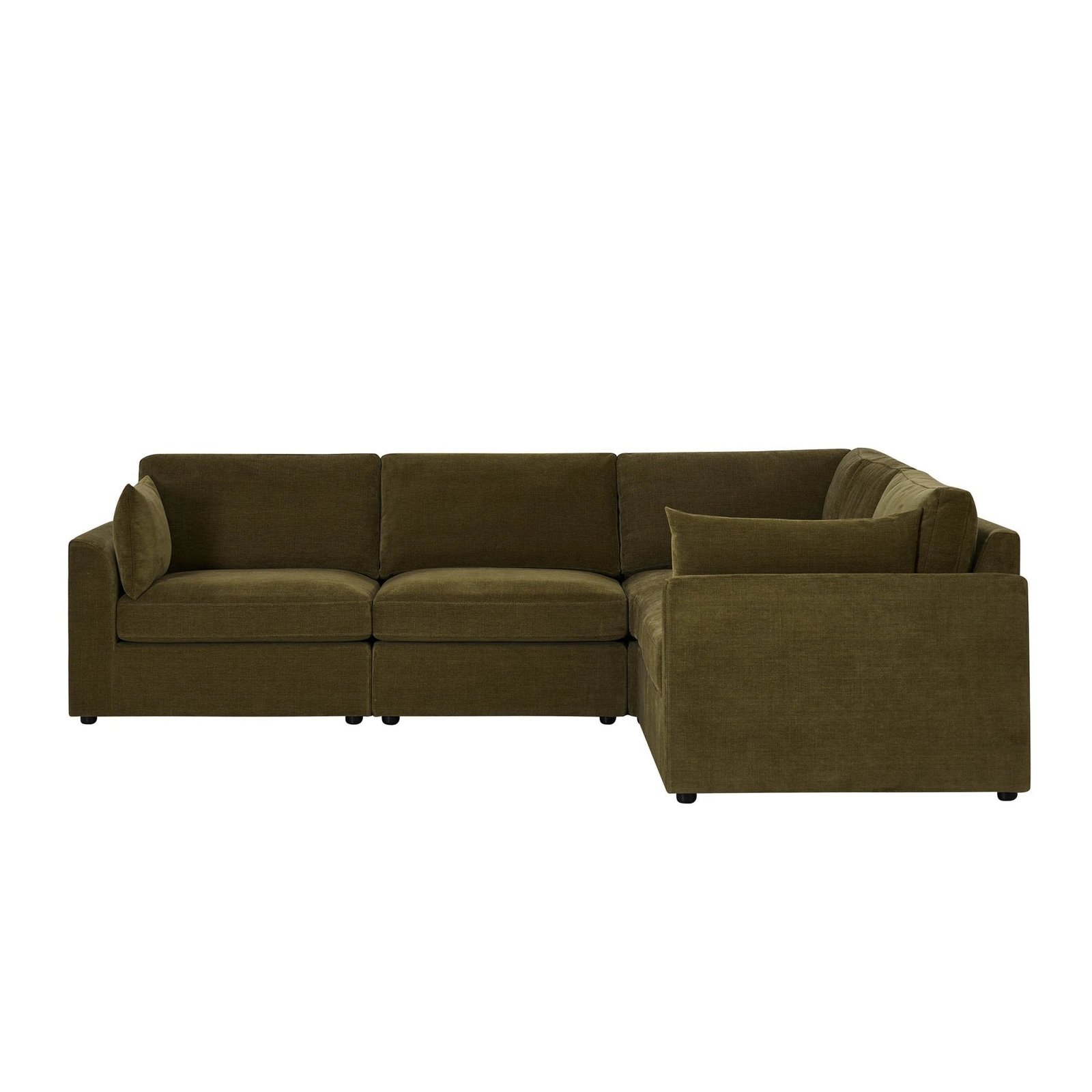 Miami Right Hand Corner Sofa - Chenille Olive - Green Lane