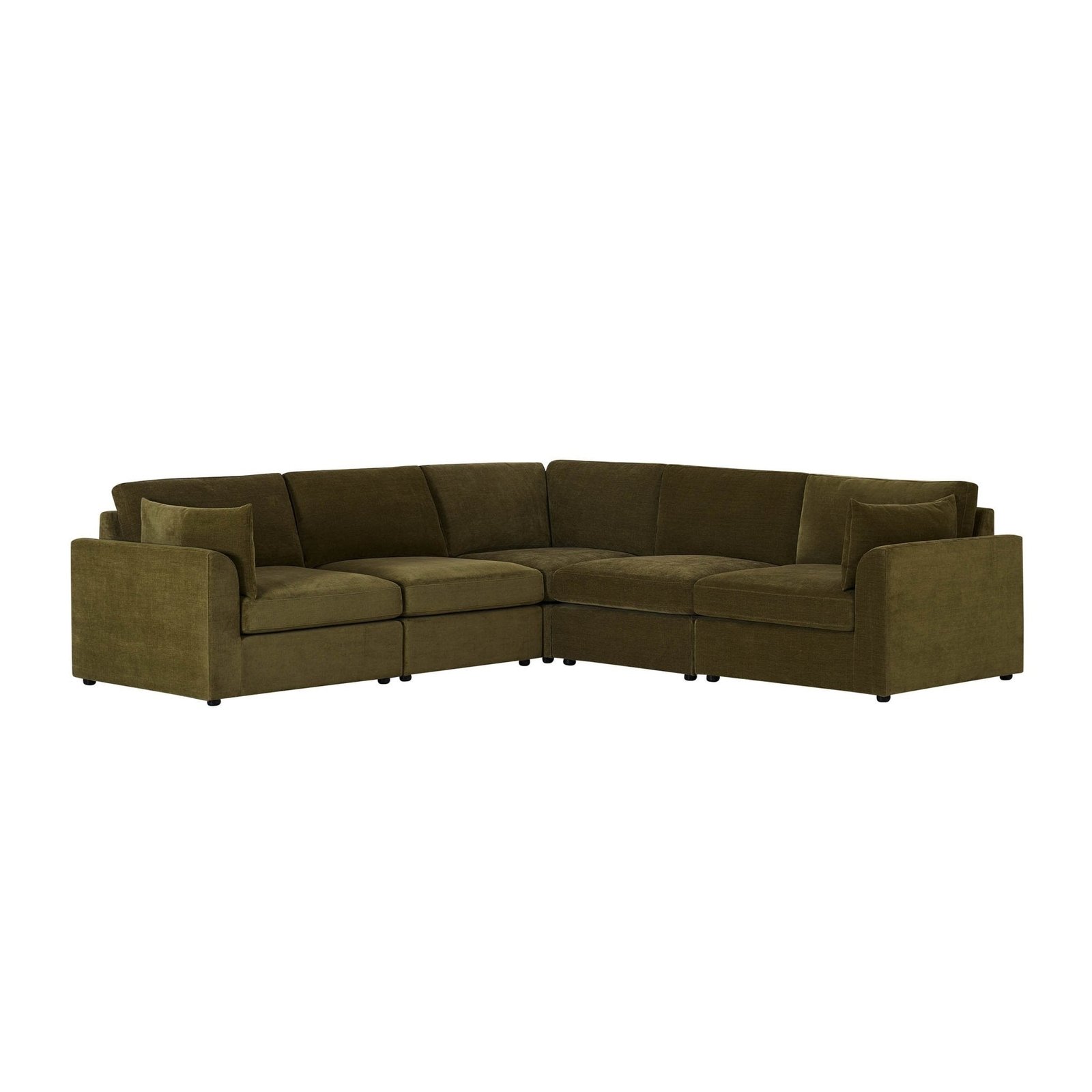 Miami Right Hand Corner Sofa - Chenille Olive - Green Lane
